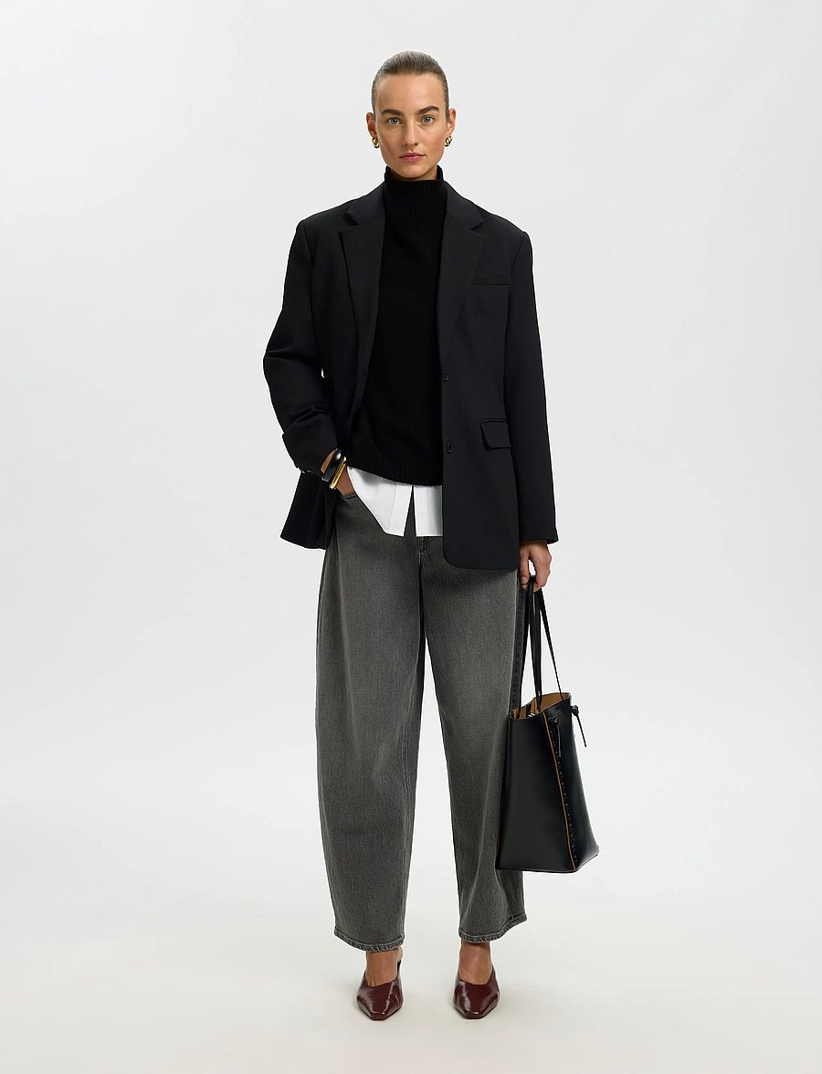 Selected - SLWCILLE CASHMERE BLEND HIGH NECK NOOS - kaschmir - black - 5