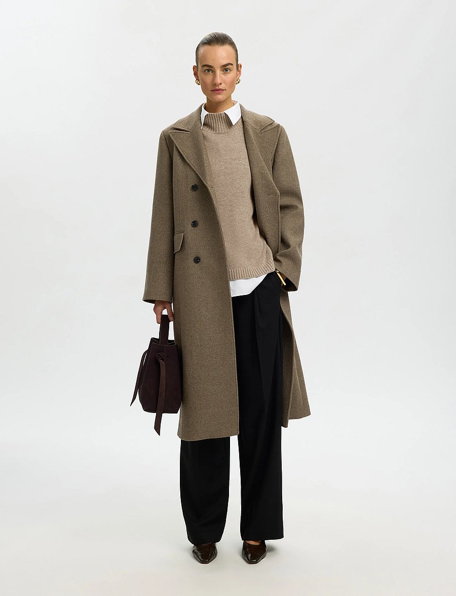 Selected - SLWCILLE CASHMERE BLEND HIGH NECK NOOS - kašmiir - irish cream - 5