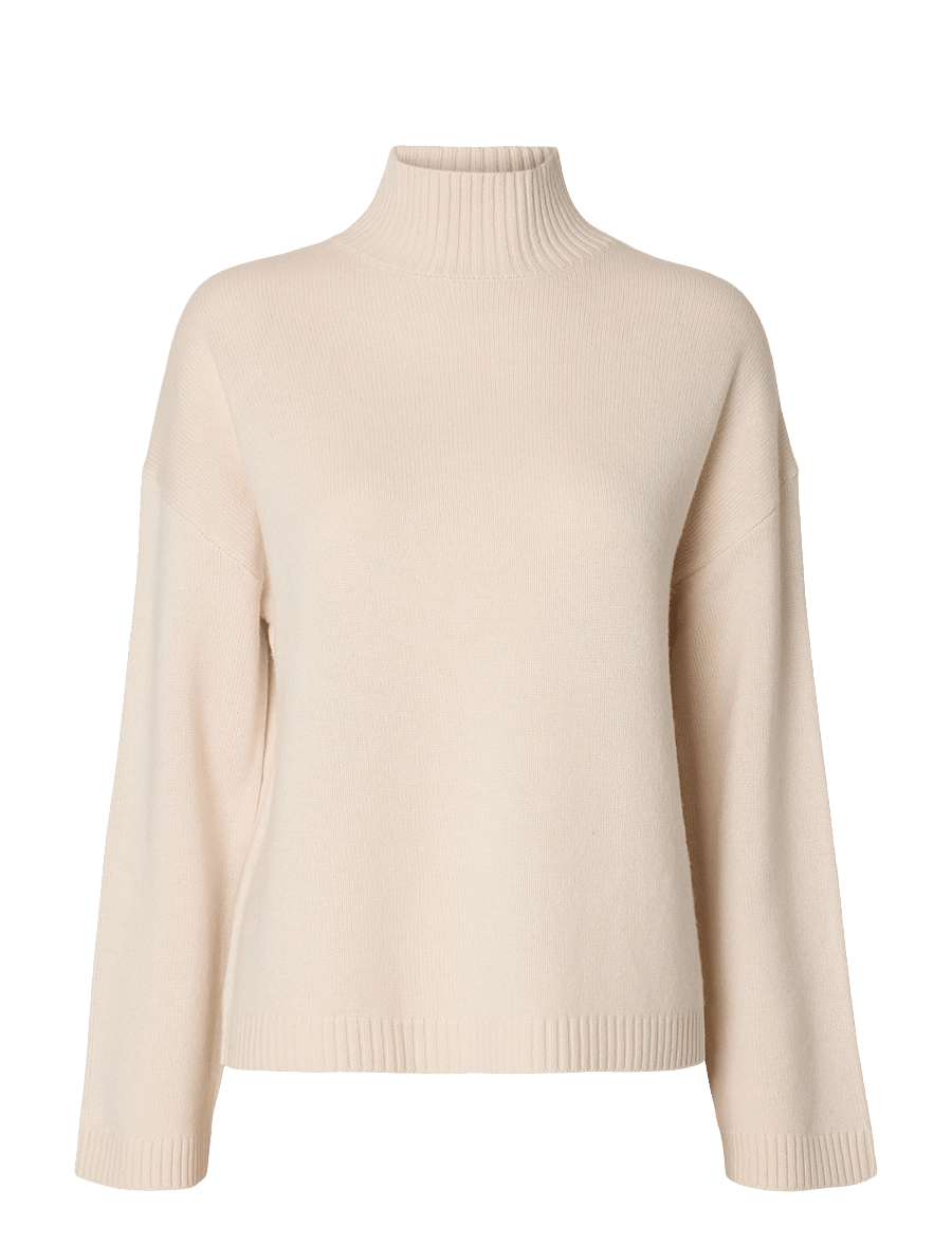 Selected - SLWCILLE CASHMERE BLEND HIGH NECK NOOS - cashmere - snow white - 1