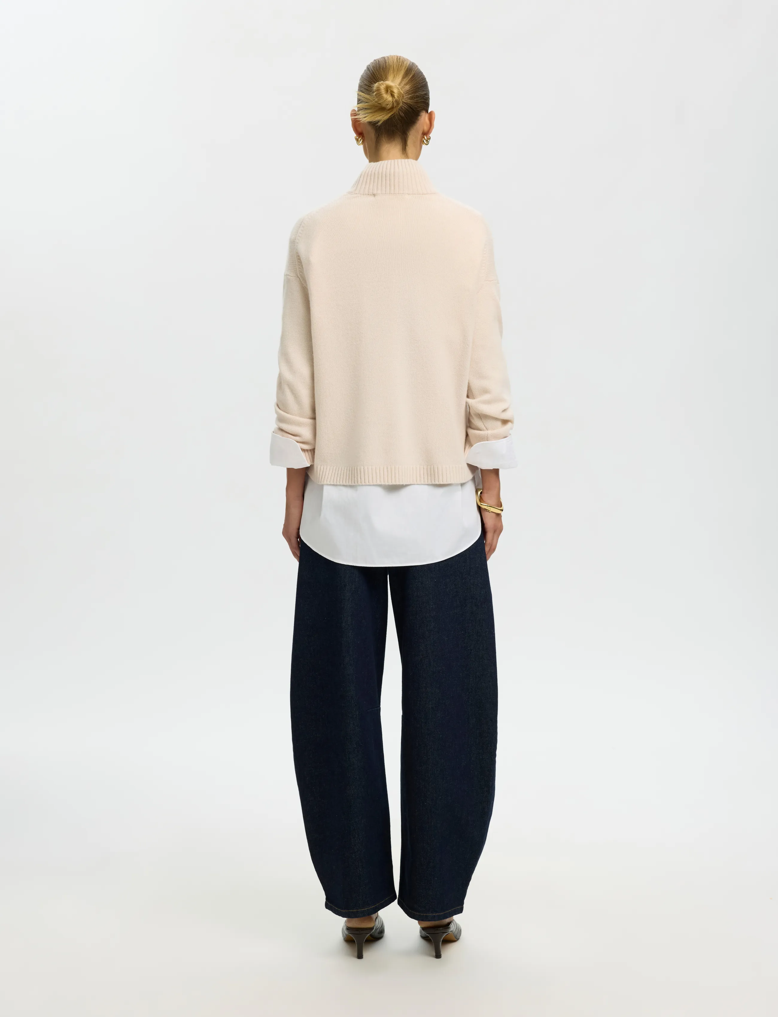 Selected - SLWCILLE CASHMERE BLEND HIGH NECK NOOS - cashmere - snow white - 2