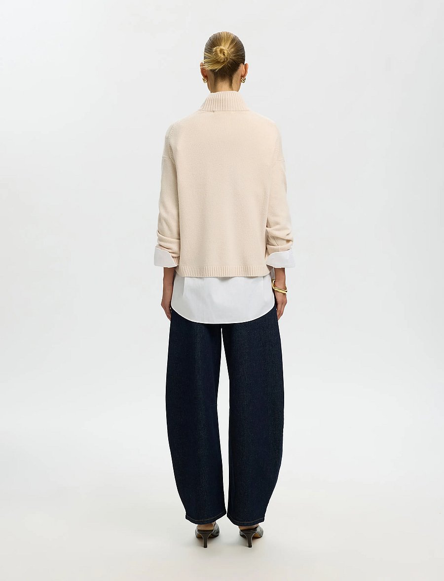 Selected - SLWCILLE CASHMERE BLEND HIGH NECK NOOS - cashmere - snow white - 2