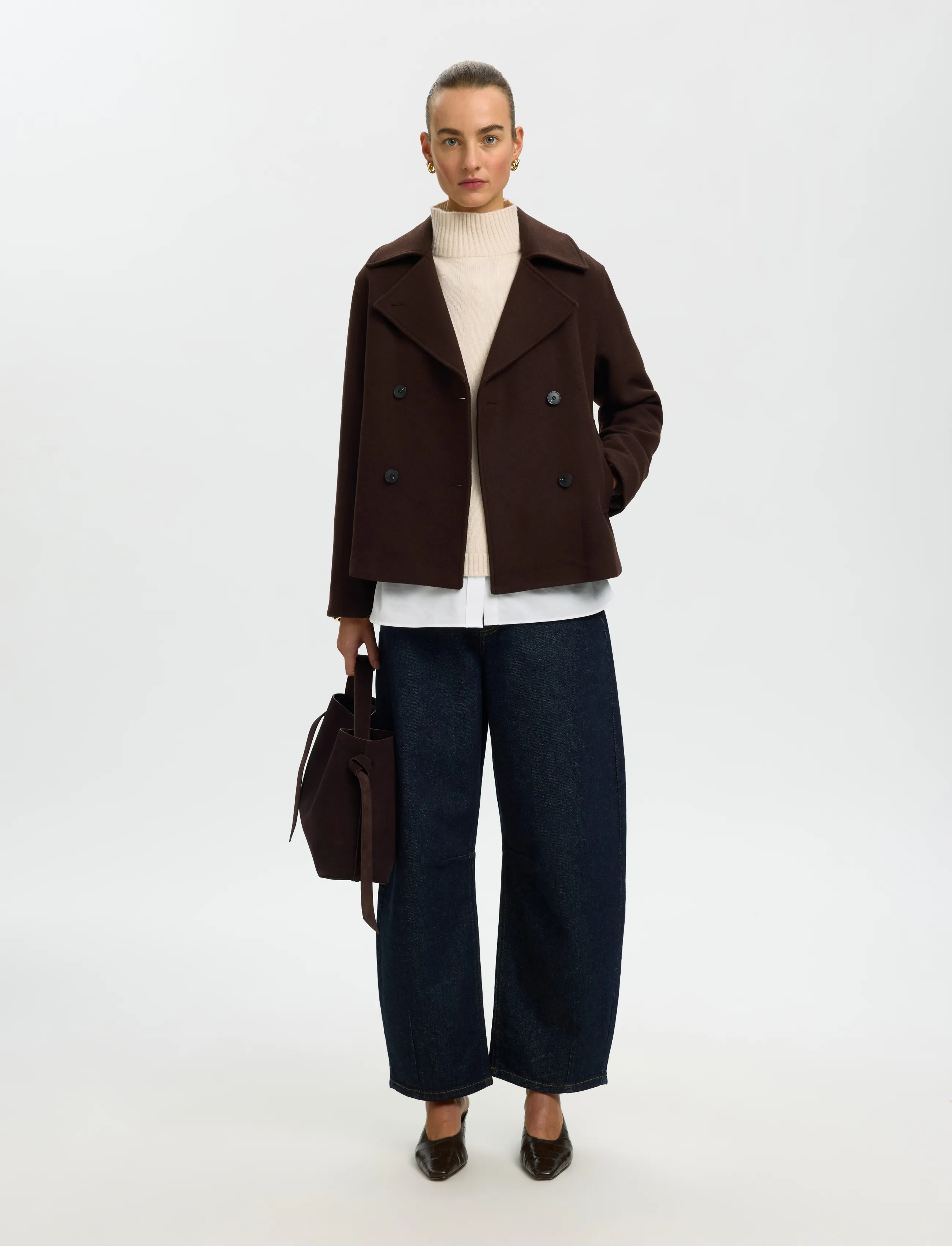 Selected - SLWCILLE CASHMERE BLEND HIGH NECK NOOS - cashmere - snow white - 5