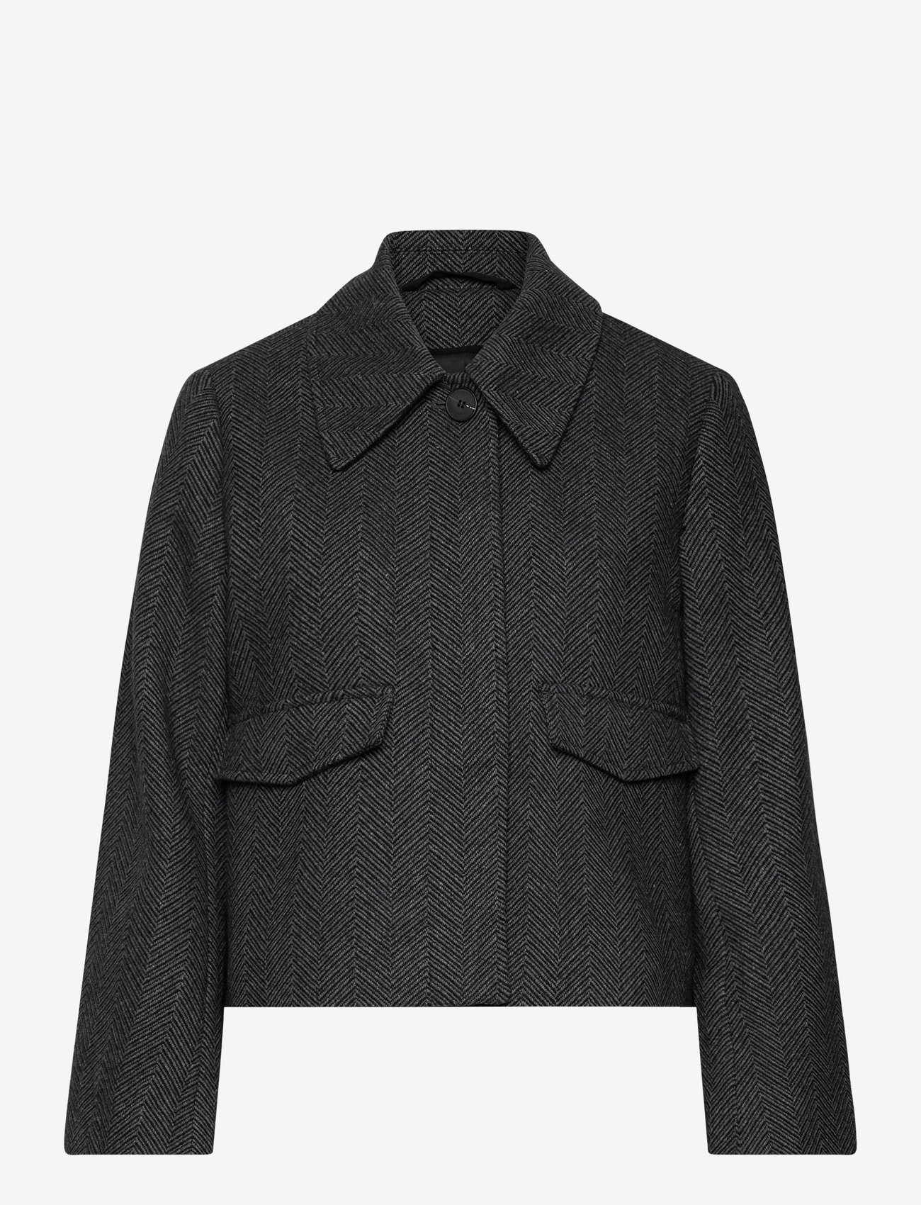 Selected SLFHENNY SHORT WOOL JACKET - Kläder - VOLCANIC ASH / grey