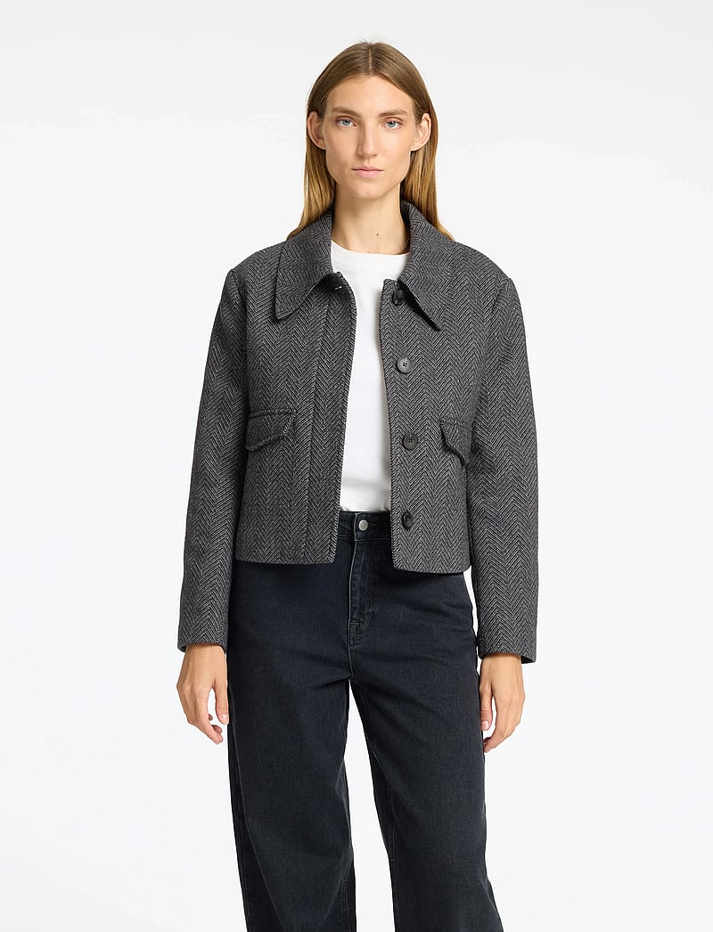 Selected - SLFHENNY SHORT WOOL JACKET - wool jackets - volcanic ash - 0