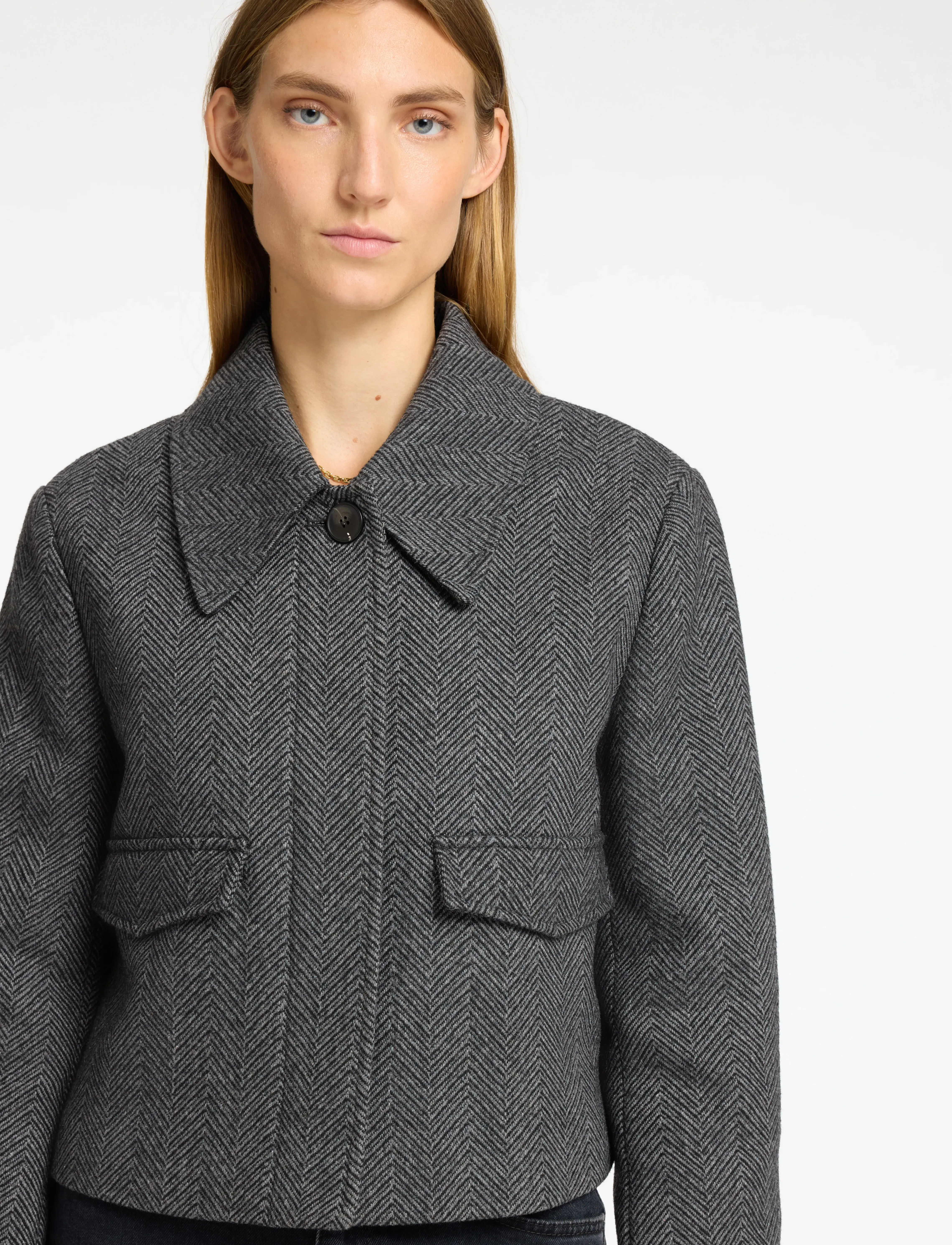Selected - SLFHENNY SHORT WOOL JACKET - uldjakker - volcanic ash - 5