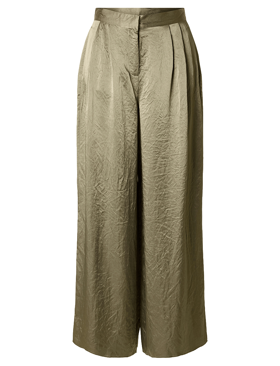 Selected - SLFSELENE HW WIDE PANT B - hosen mit weitem bein - vetiver - 1