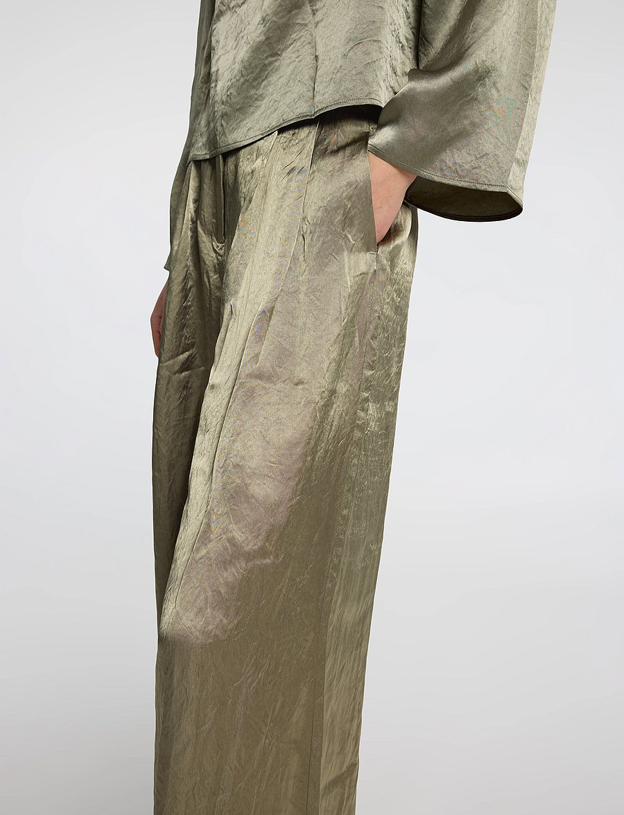 Selected - SLFSELENE HW WIDE PANT B - hosen mit weitem bein - vetiver - 4