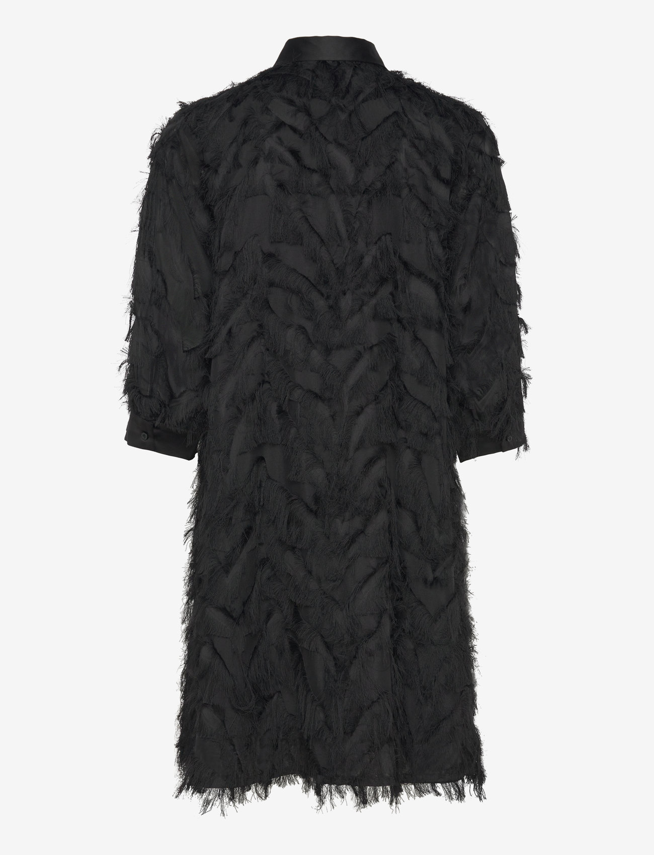 Selected - SLFMYLINE 3/4 SHORT FLUFFY SHIRT DRESS B - shirt dresses - black - 2