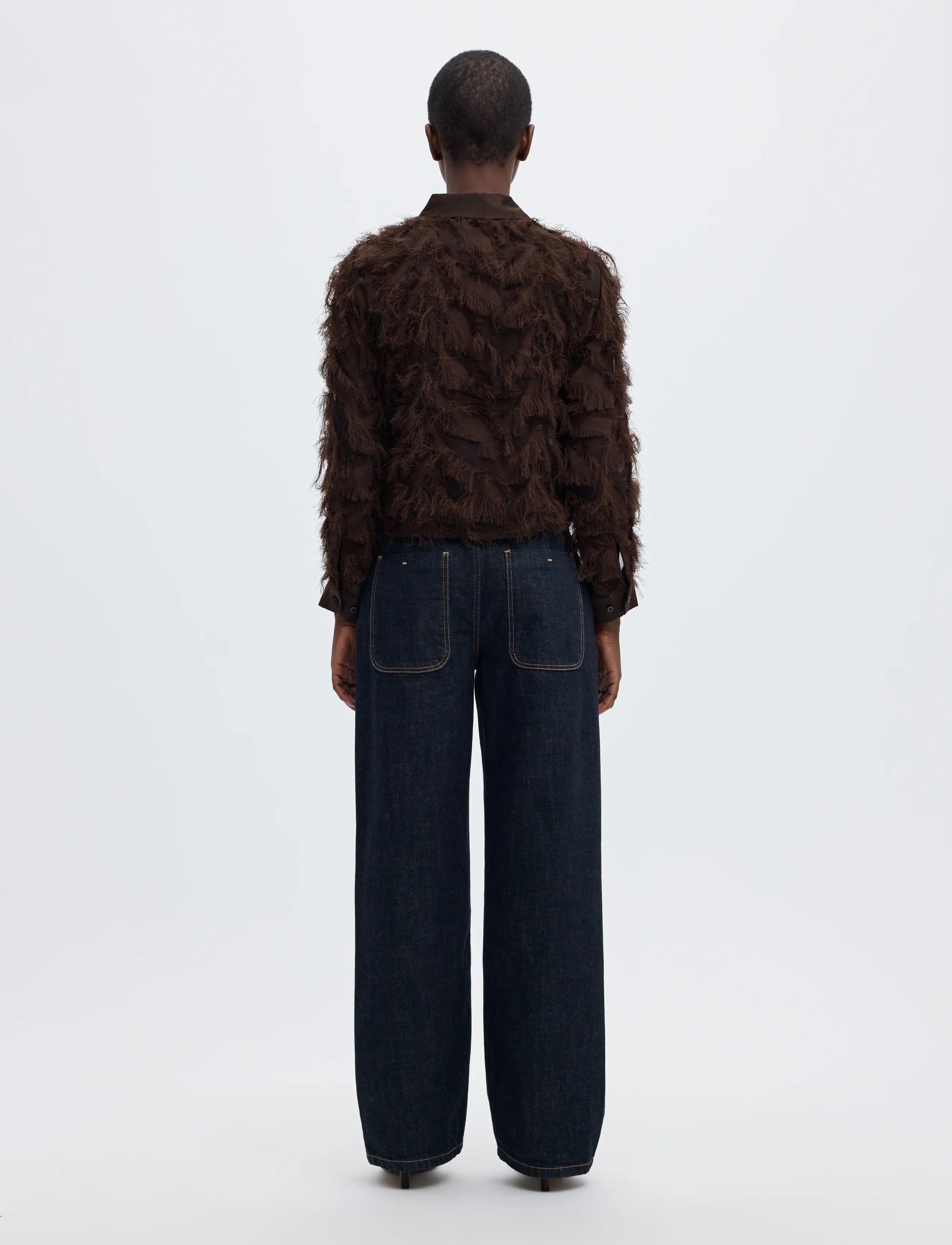 Selected - SLWMYLINE LS FLUFFY CROPPED SHIRT B - langærmede skjorter - delicioso - 2