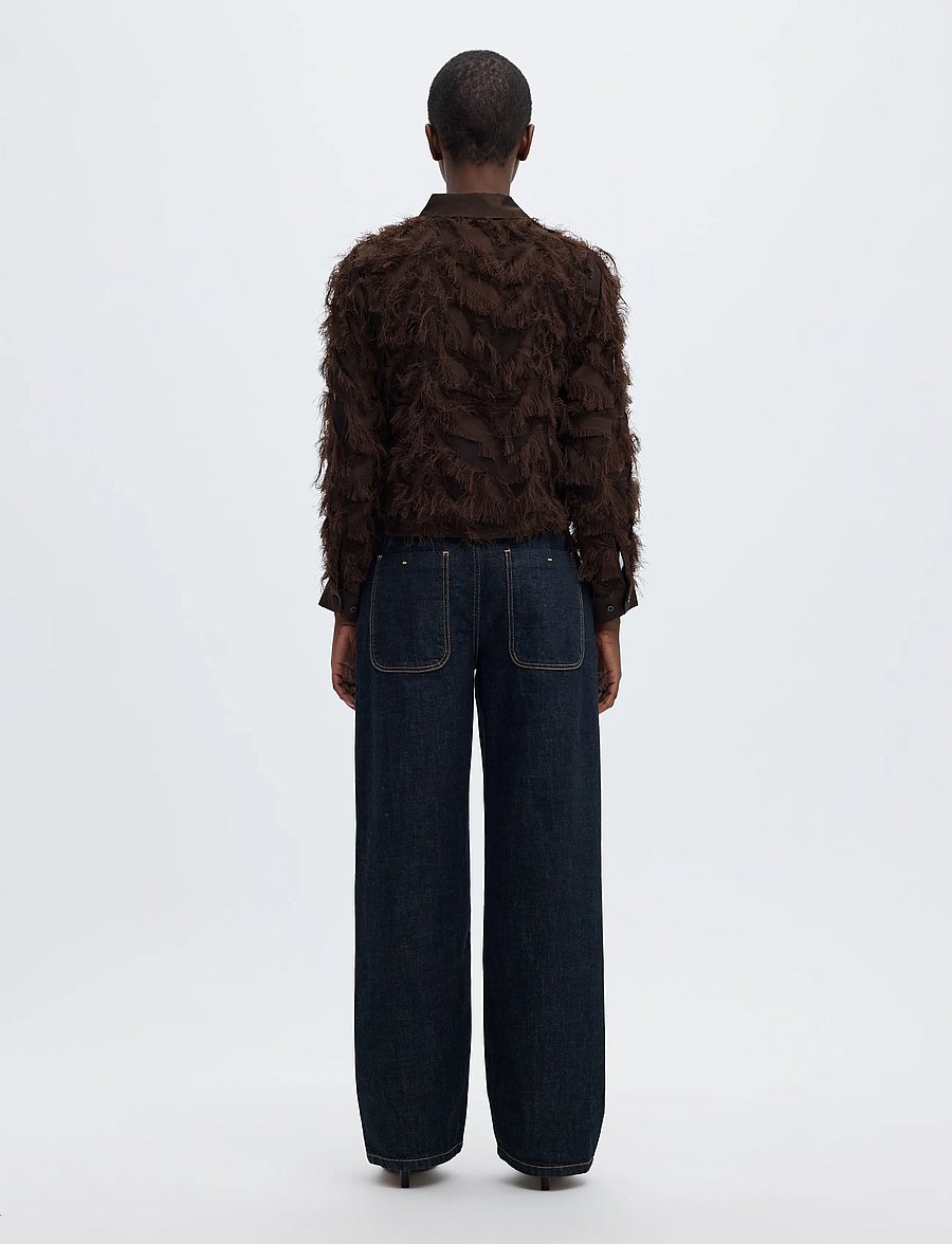 Selected - SLWMYLINE LS FLUFFY CROPPED SHIRT B - langærmede skjorter - delicioso - 2