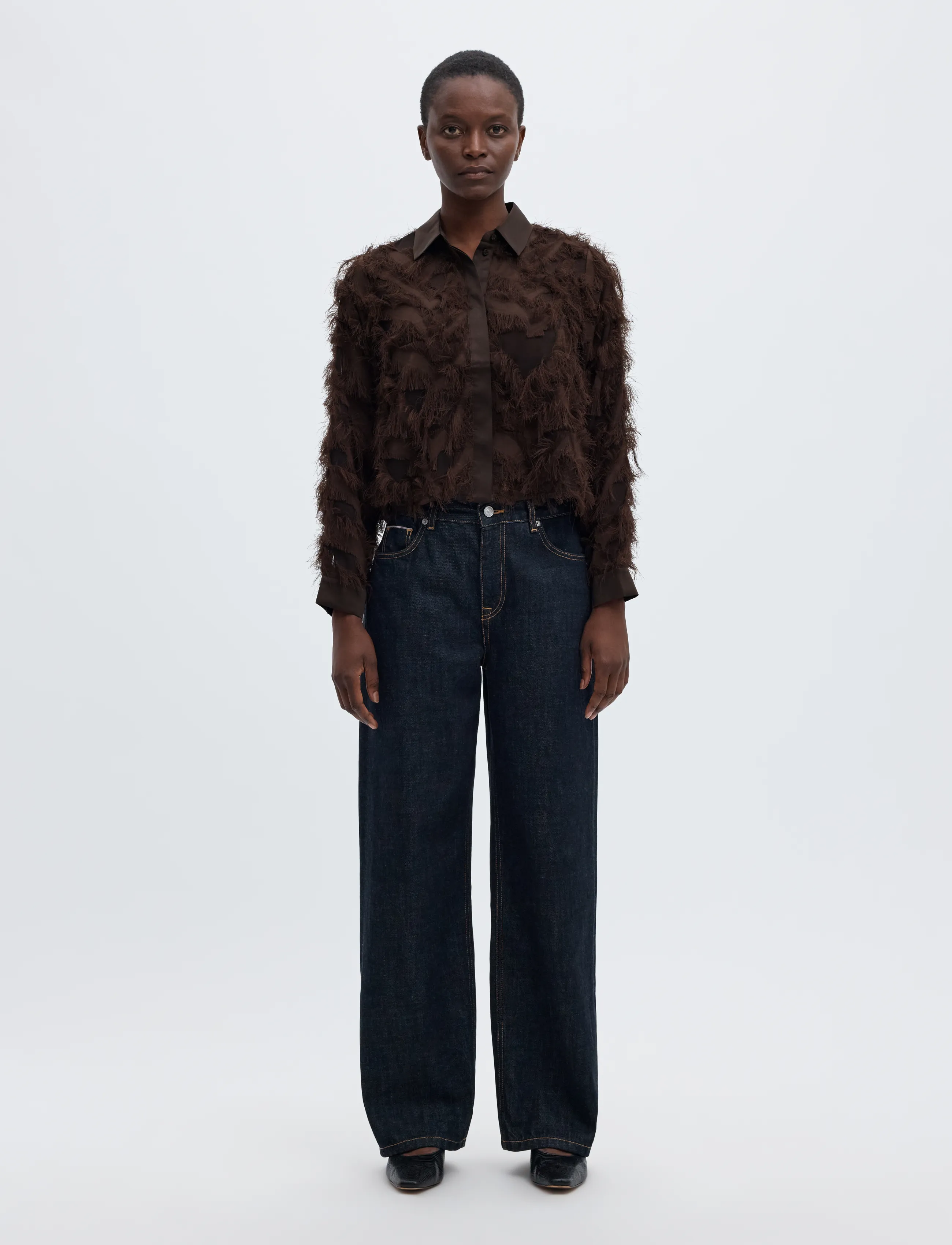 Selected - SLWMYLINE LS FLUFFY CROPPED SHIRT B - langærmede skjorter - delicioso - 3