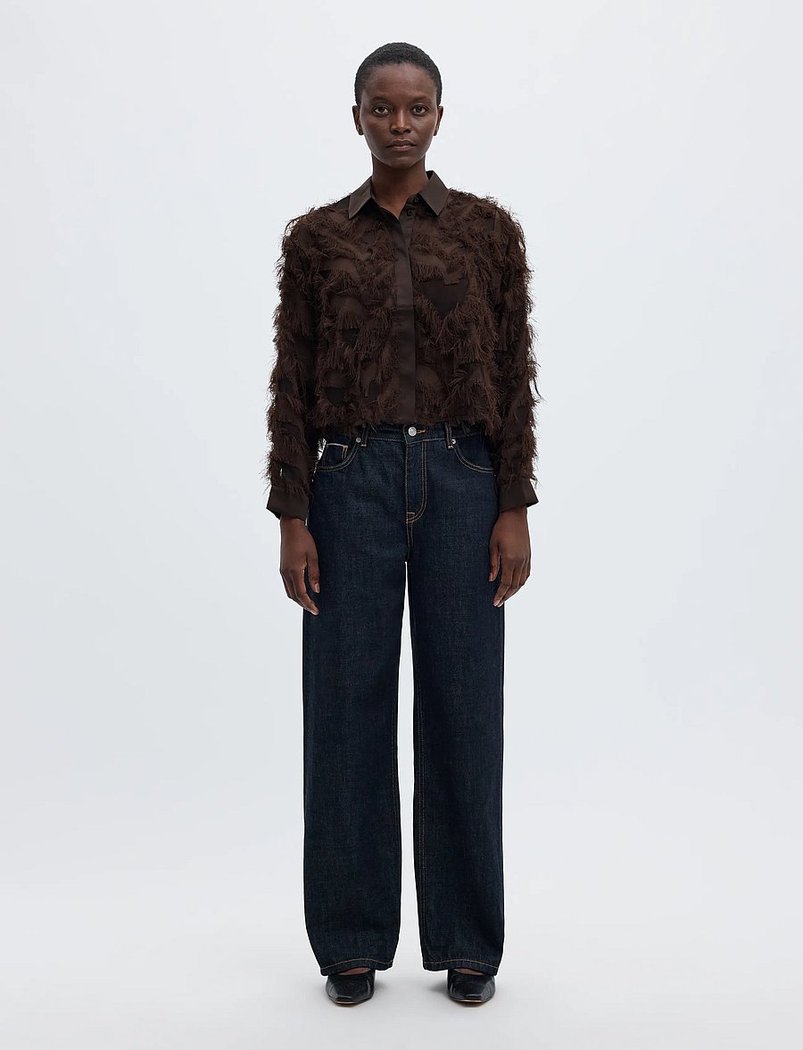 Selected - SLWMYLINE LS FLUFFY CROPPED SHIRT B - langærmede skjorter - delicioso - 3