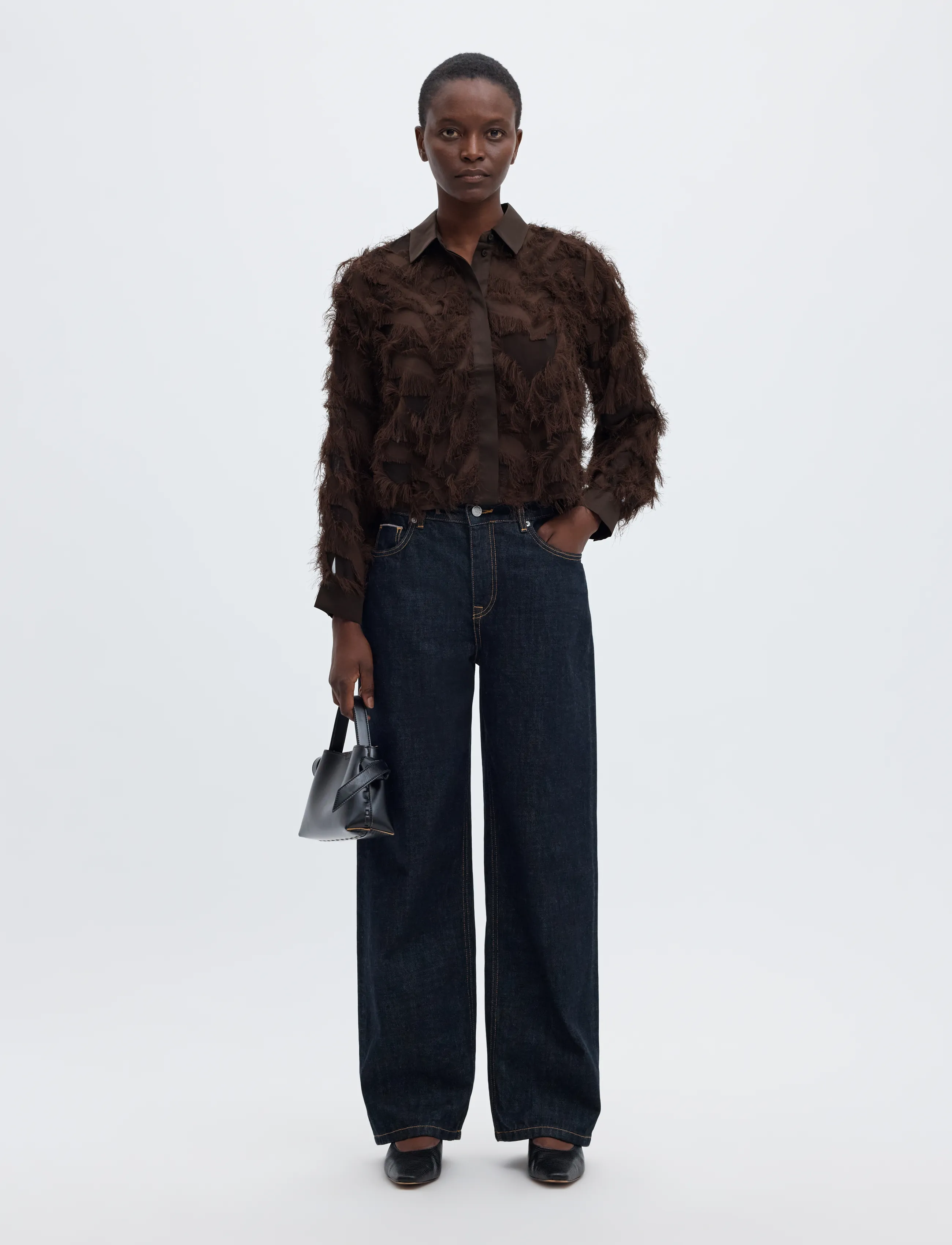 Selected - SLWMYLINE LS FLUFFY CROPPED SHIRT B - langærmede skjorter - delicioso - 5