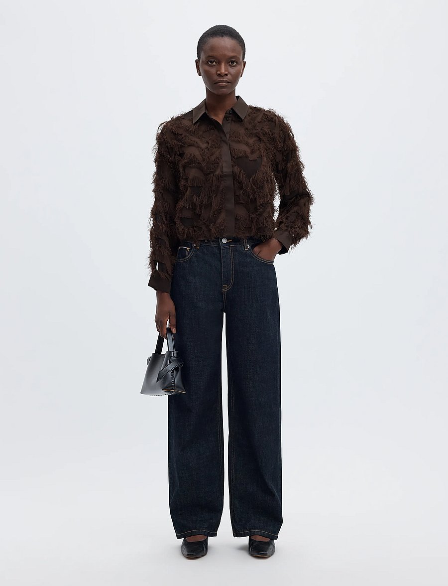 Selected - SLWMYLINE LS FLUFFY CROPPED SHIRT B - langærmede skjorter - delicioso - 5