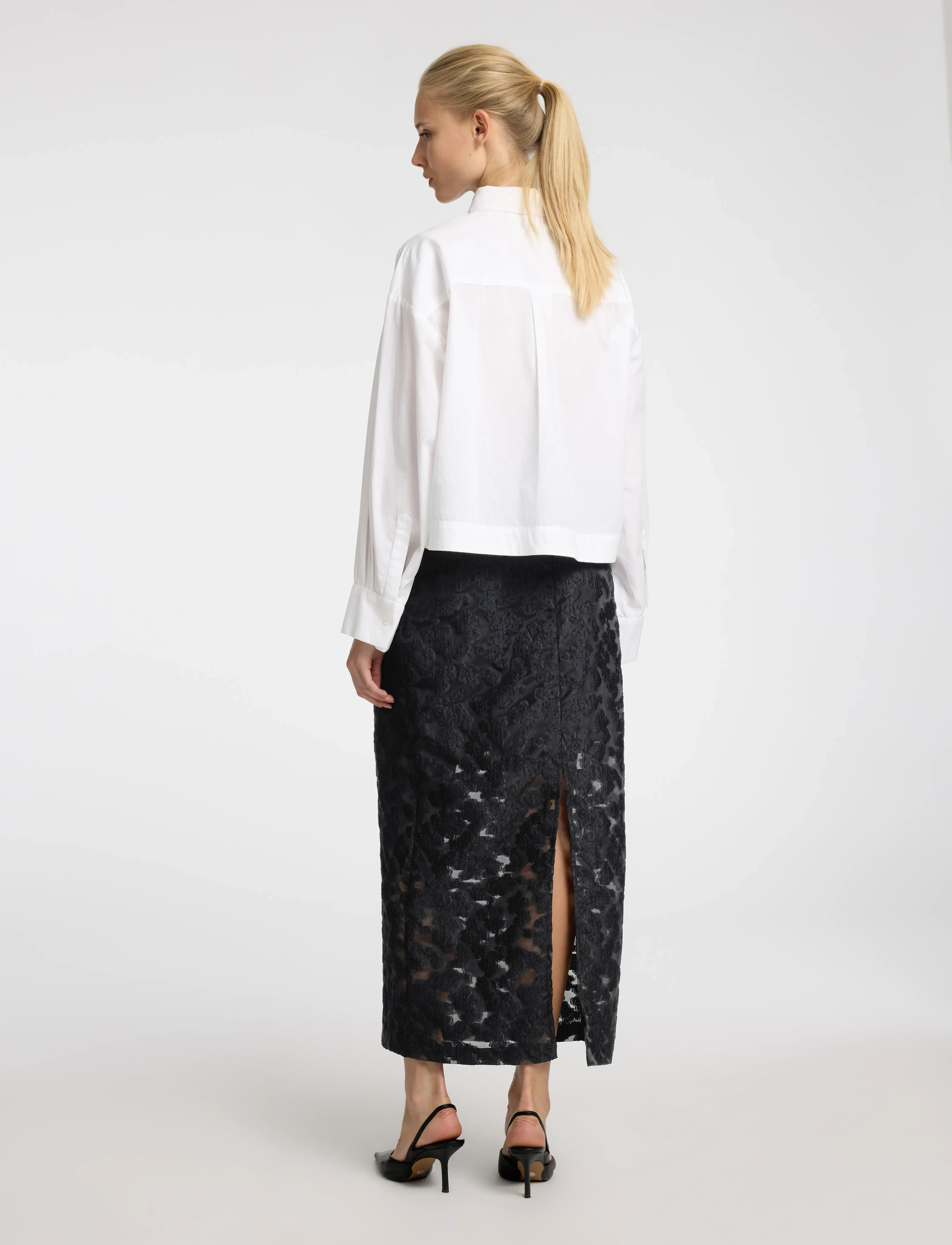 Selected - SLFPANDORA HW ANKLE SLIT SKIRT B - pencil skirts - black - 3