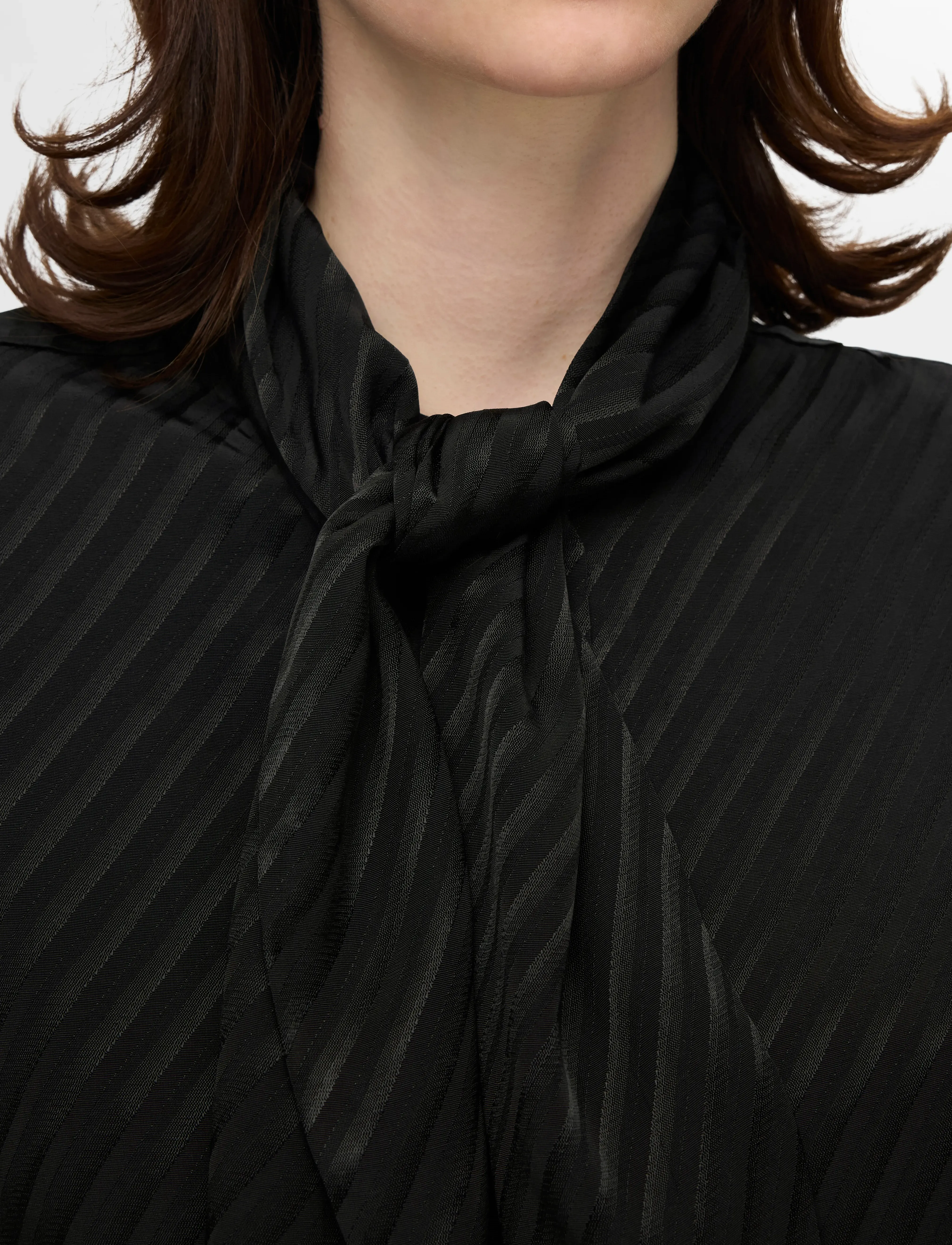 Selected - SLFCASSIA LS SCARF SHIRT B - langærmede bluser - black - 5