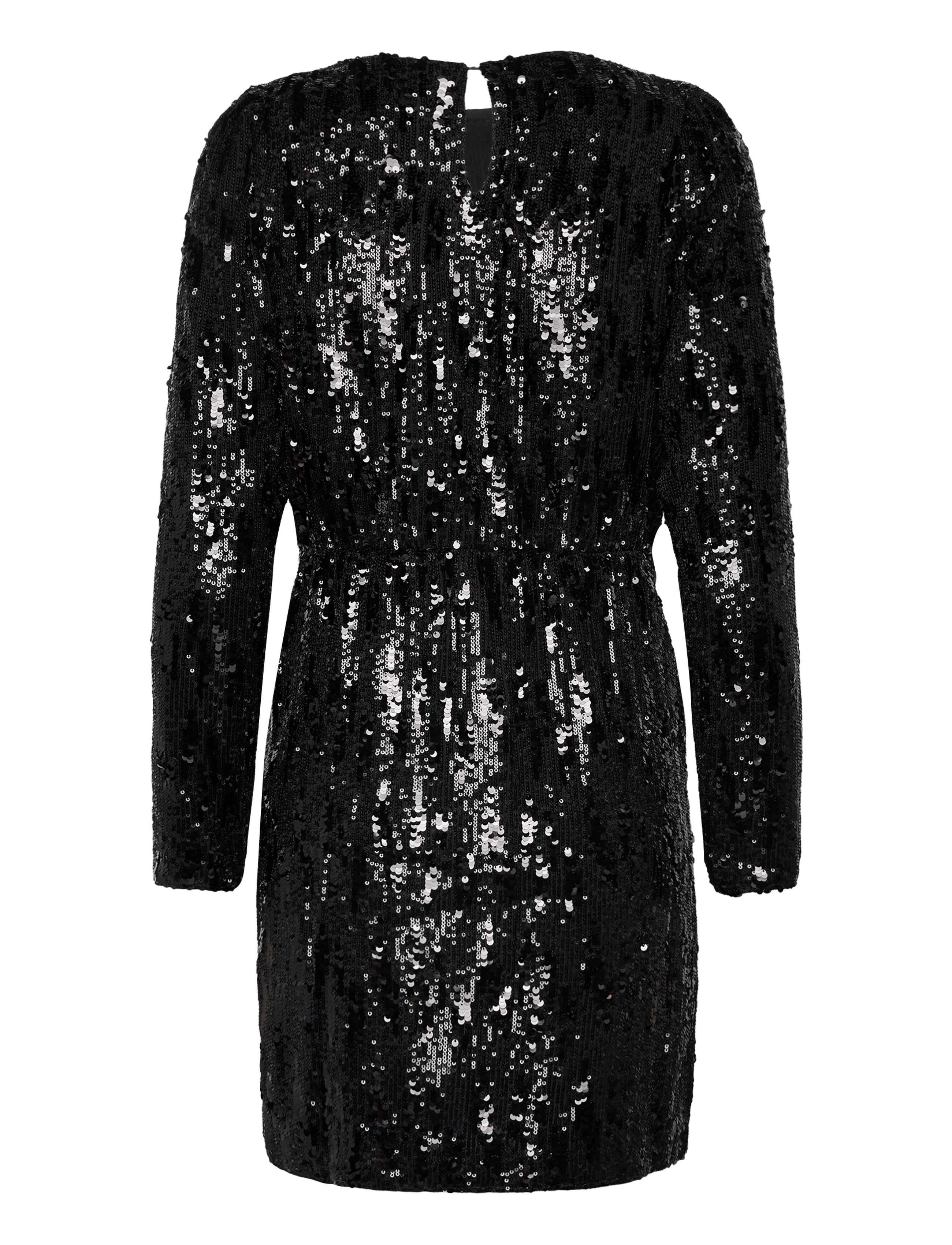 Selected - SLFARI-COLYN LS SHORT SEQUINS DRESS B - pailletkjoler - black - 2