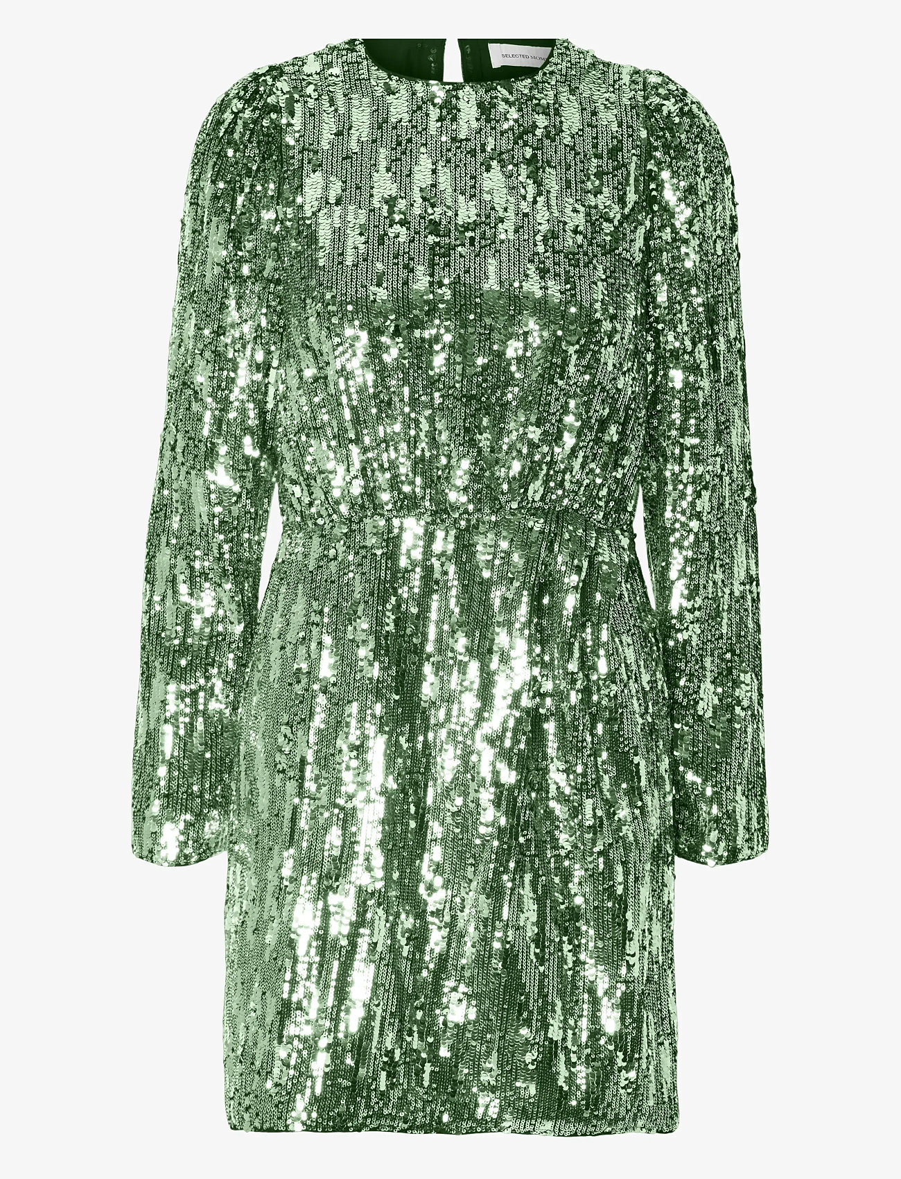 Selected - SLFARI-COLYN LS SHORT SEQUINS DRESS B - paljettkjoler - loden frost - 0