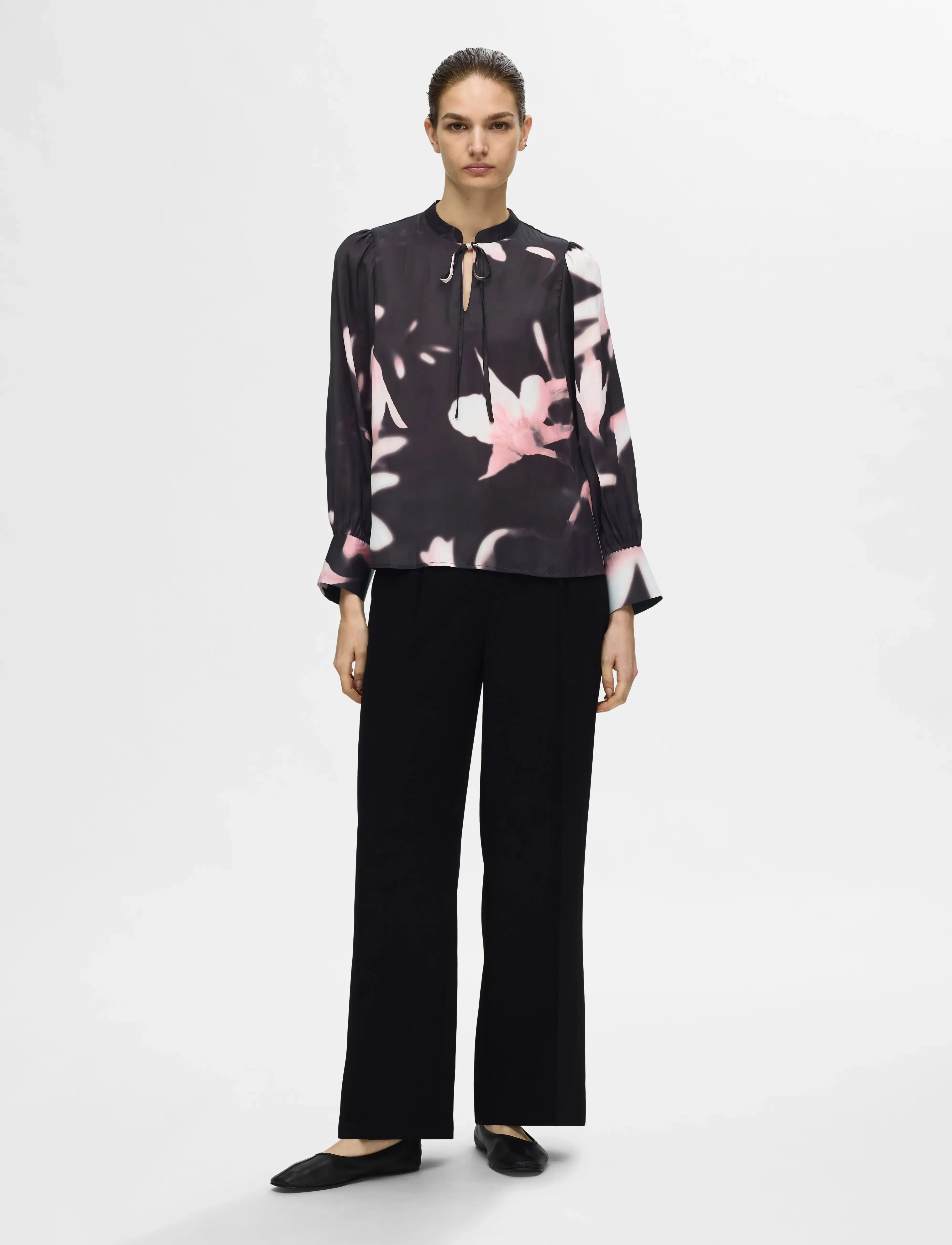 Selected - SLFRIBELLE LS AOP TOP B - langærmede bluser - peony - 4
