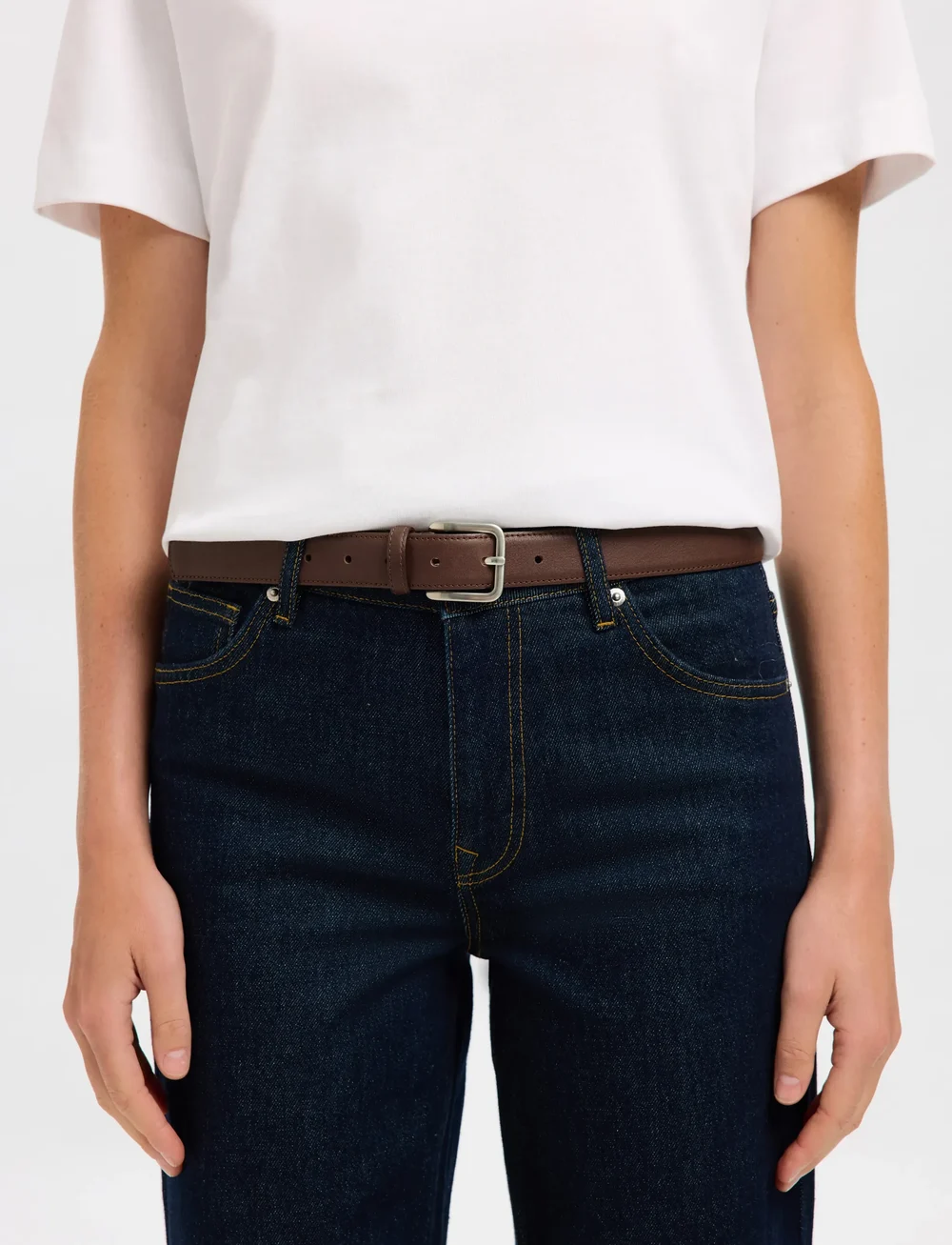 Selected - SLFCLARA LEATHER BELT NOOS - igapäevased vööd - demitasse - 3