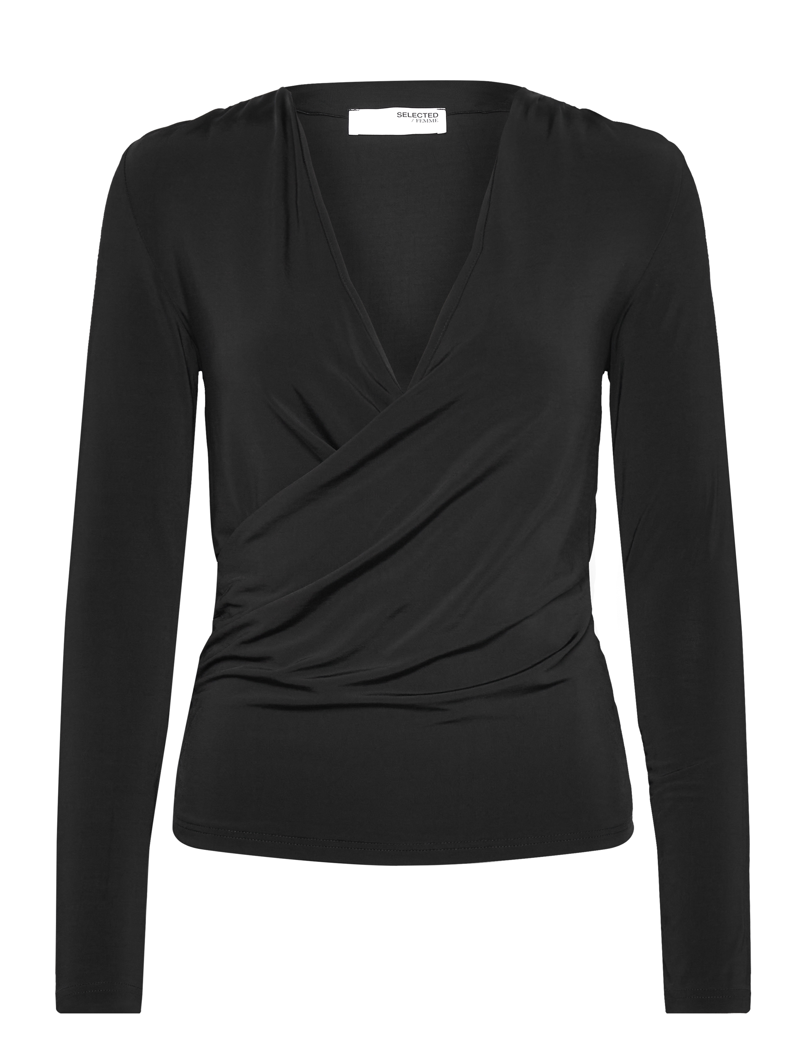 Selected SLFZAHRA LS TOP - T-shirts & Toppe - BLACK / black