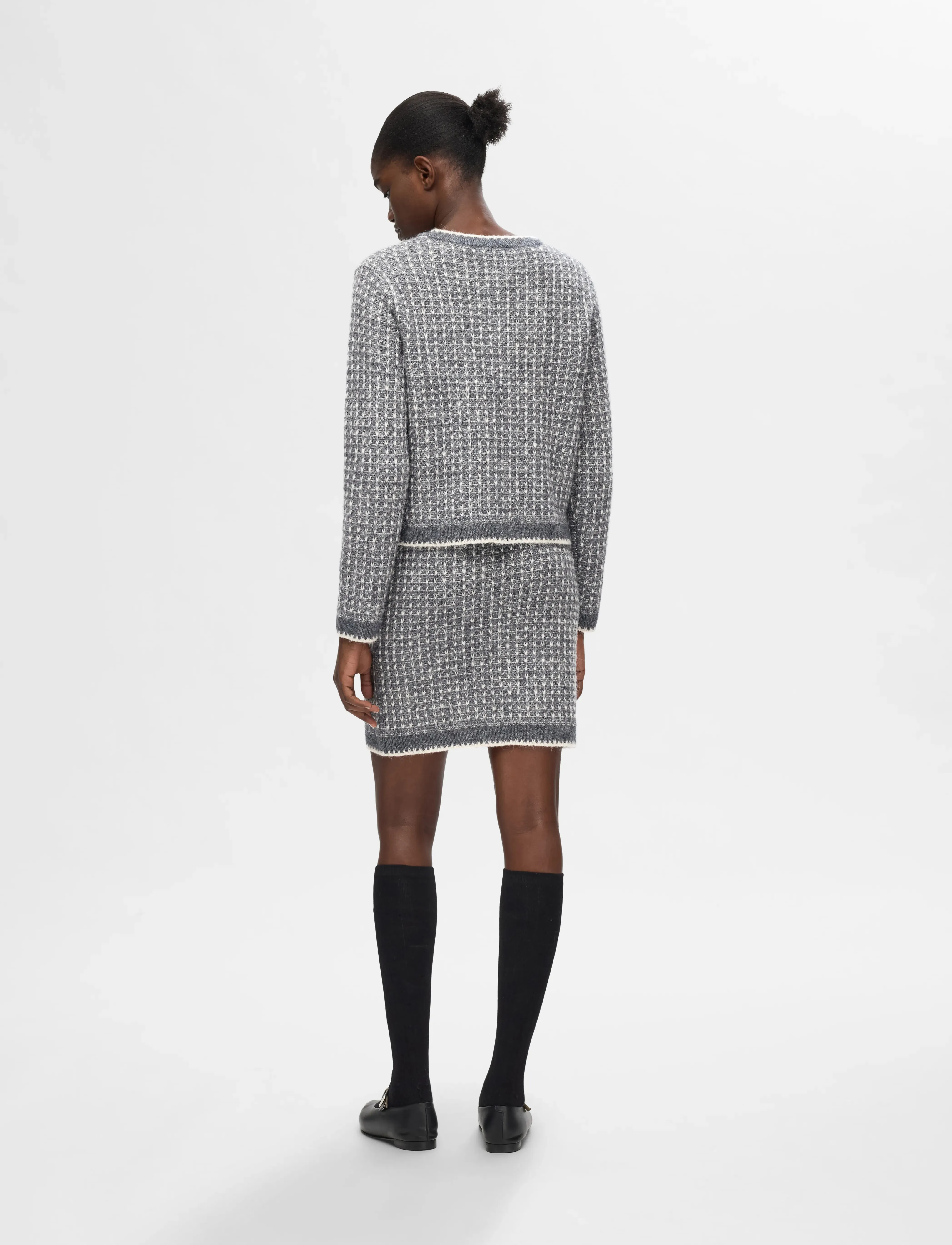 Selected - SLFSINE SHORT KNIT SKIRT - strikkede nederdele - volcanic ash - 3