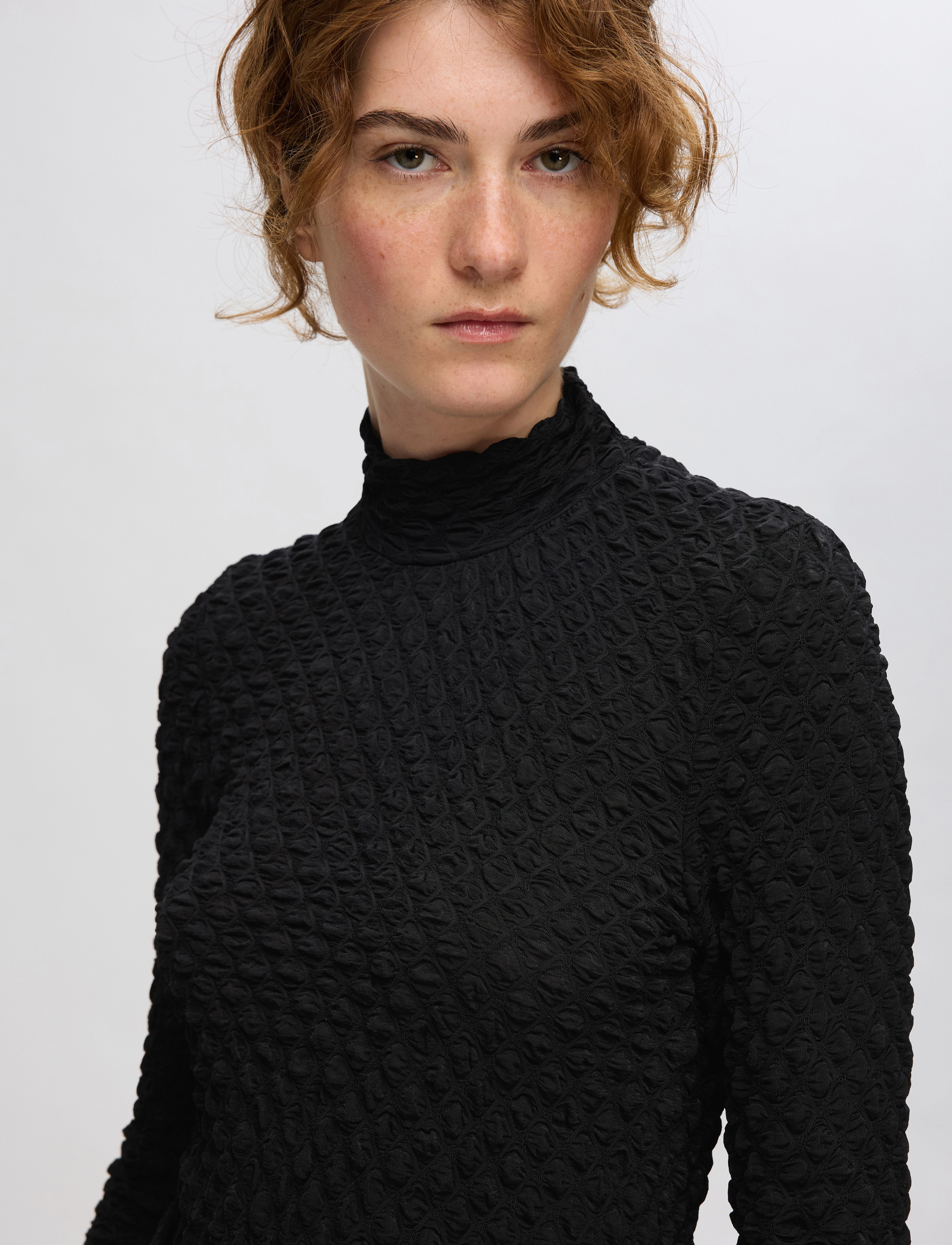 Selected - SLFTIMMI LS HIGH NECK STRUCTURE TOP - laveste priser - black - 5