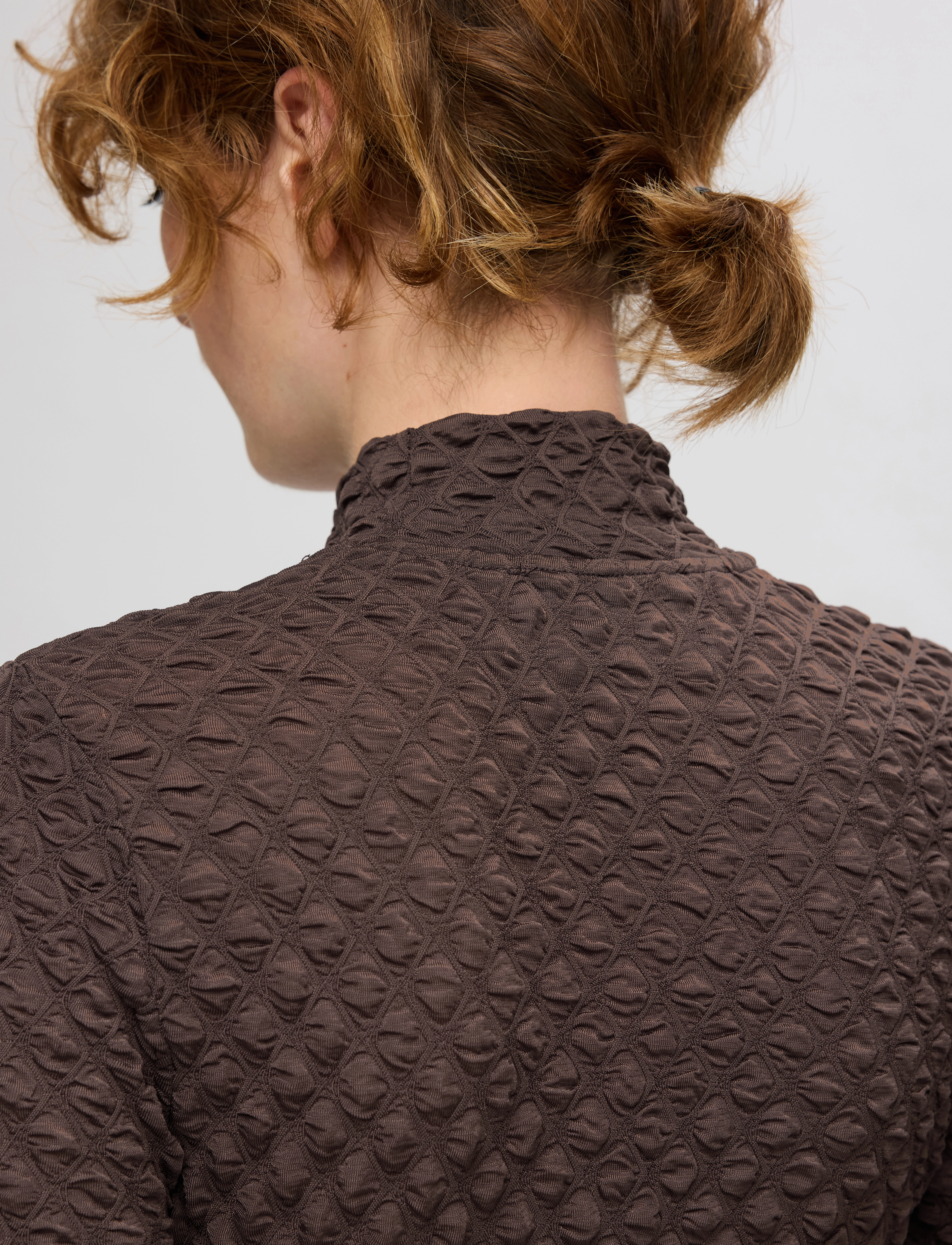 Selected - SLFTIMMI LS HIGH NECK STRUCTURE TOP - laveste priser - tobacco brown - 5