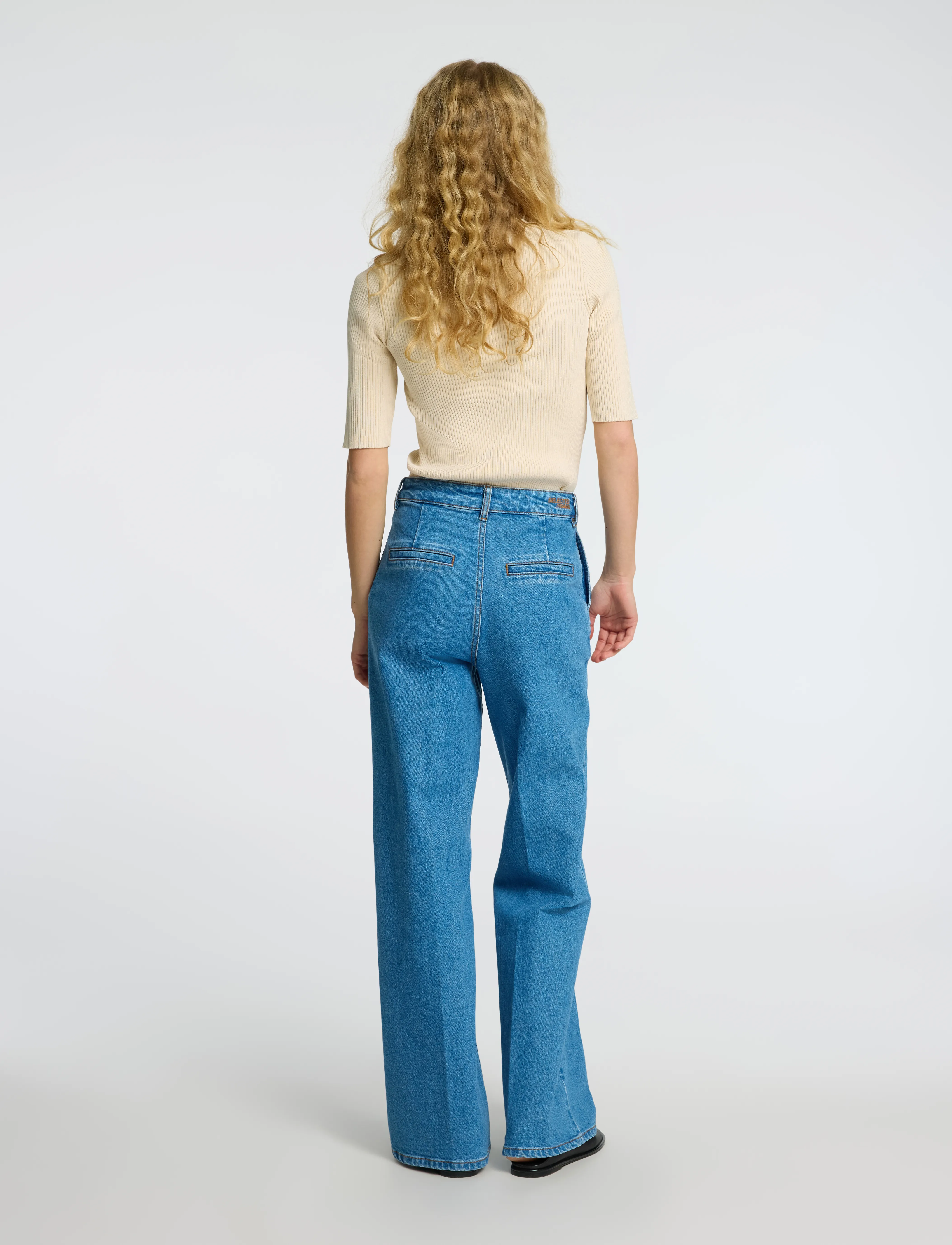 Selected - SLFMALI 2/4 KNIT O-NECK - swetry - birch - 2