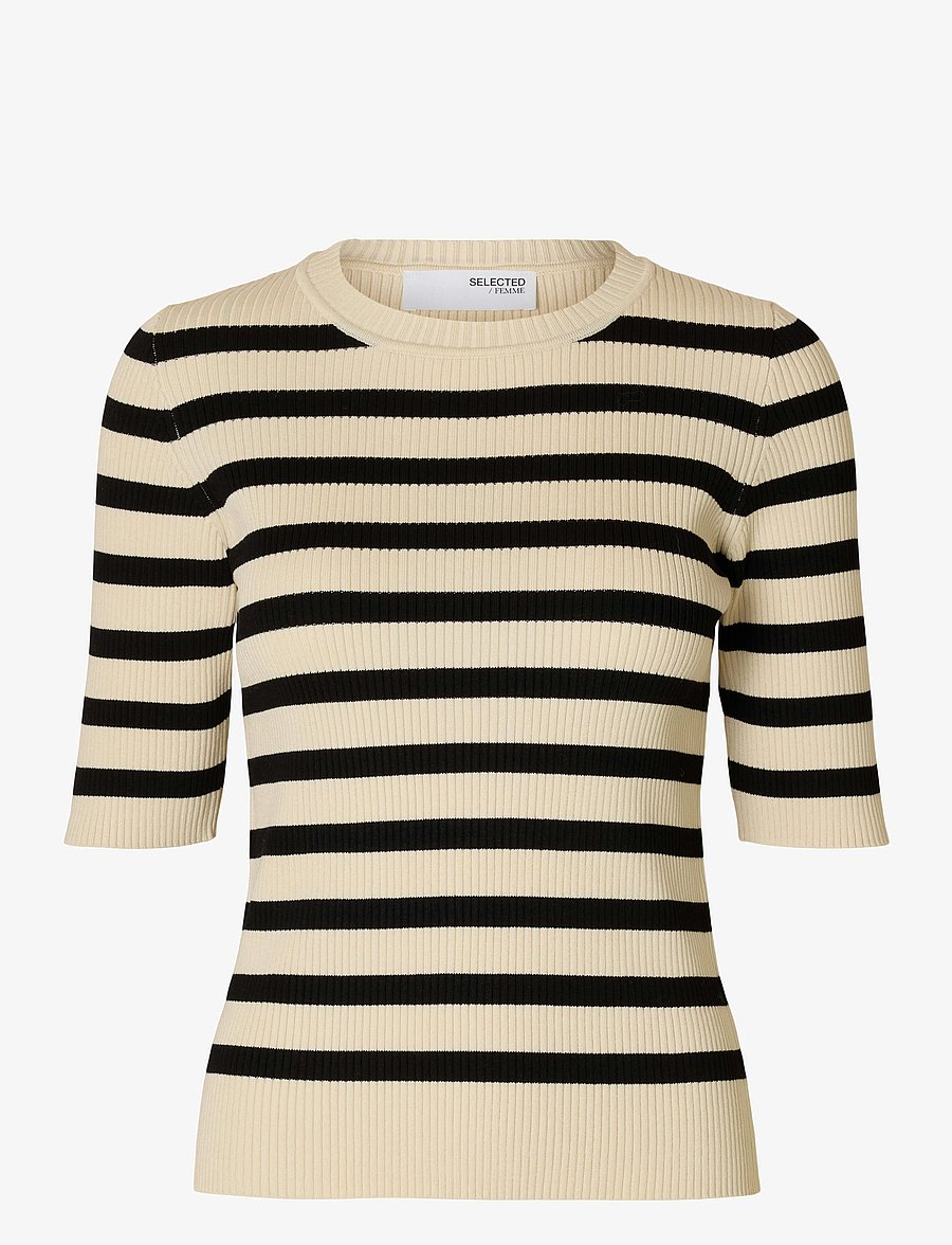 Selected - SLFMALI 2/4 KNIT O-NECK - gebreide truien - birch - 1