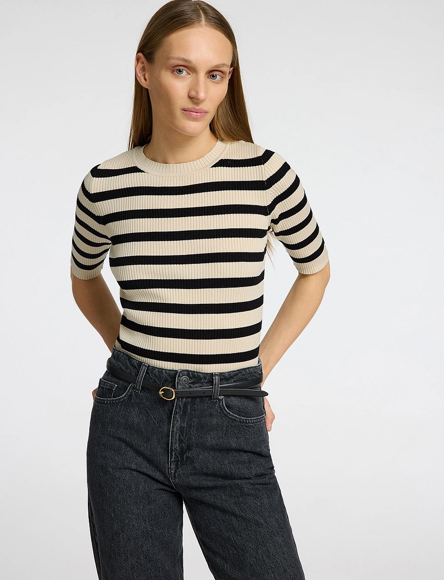 Selected - SLFMALI 2/4 KNIT O-NECK - gebreide truien - birch - 3