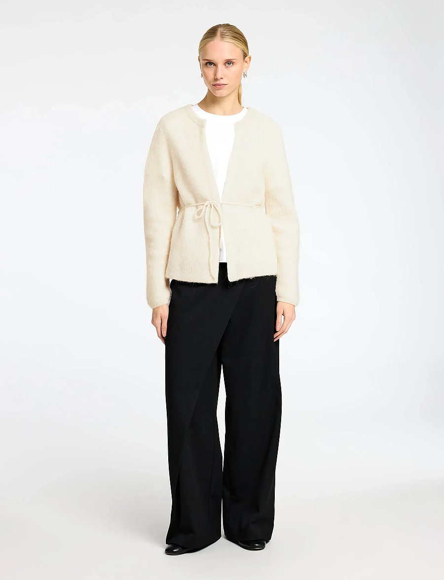 Selected - SLFSIA RAS LS KNIT BELT CARDIGAN - strickjacken - birch - 3
