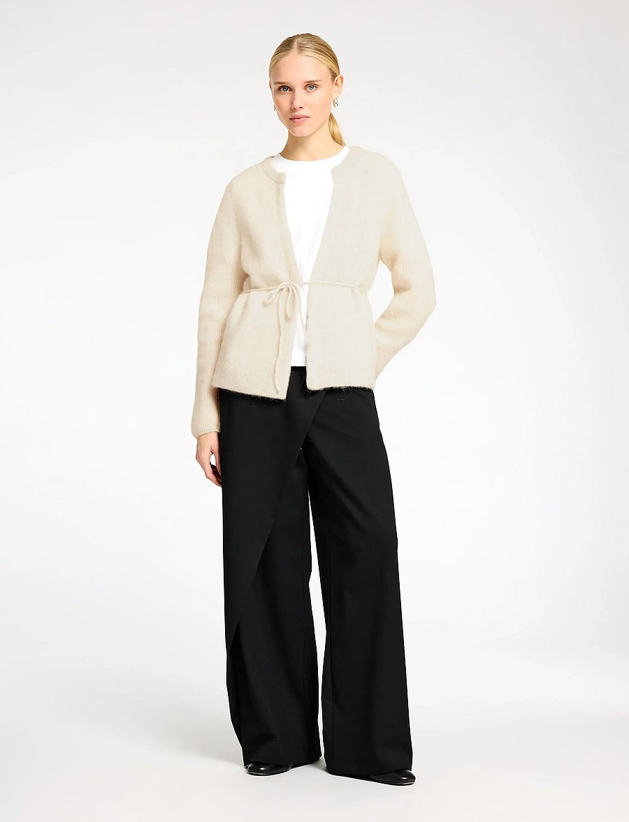 Selected - SLFSIA RAS LS KNIT BELT CARDIGAN - strickjacken - birch - 4