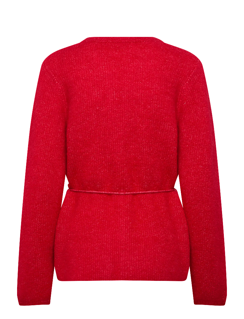 Selected - SLFSIA RAS LS KNIT BELT CARDIGAN - kardiganid - equestrian red - 1