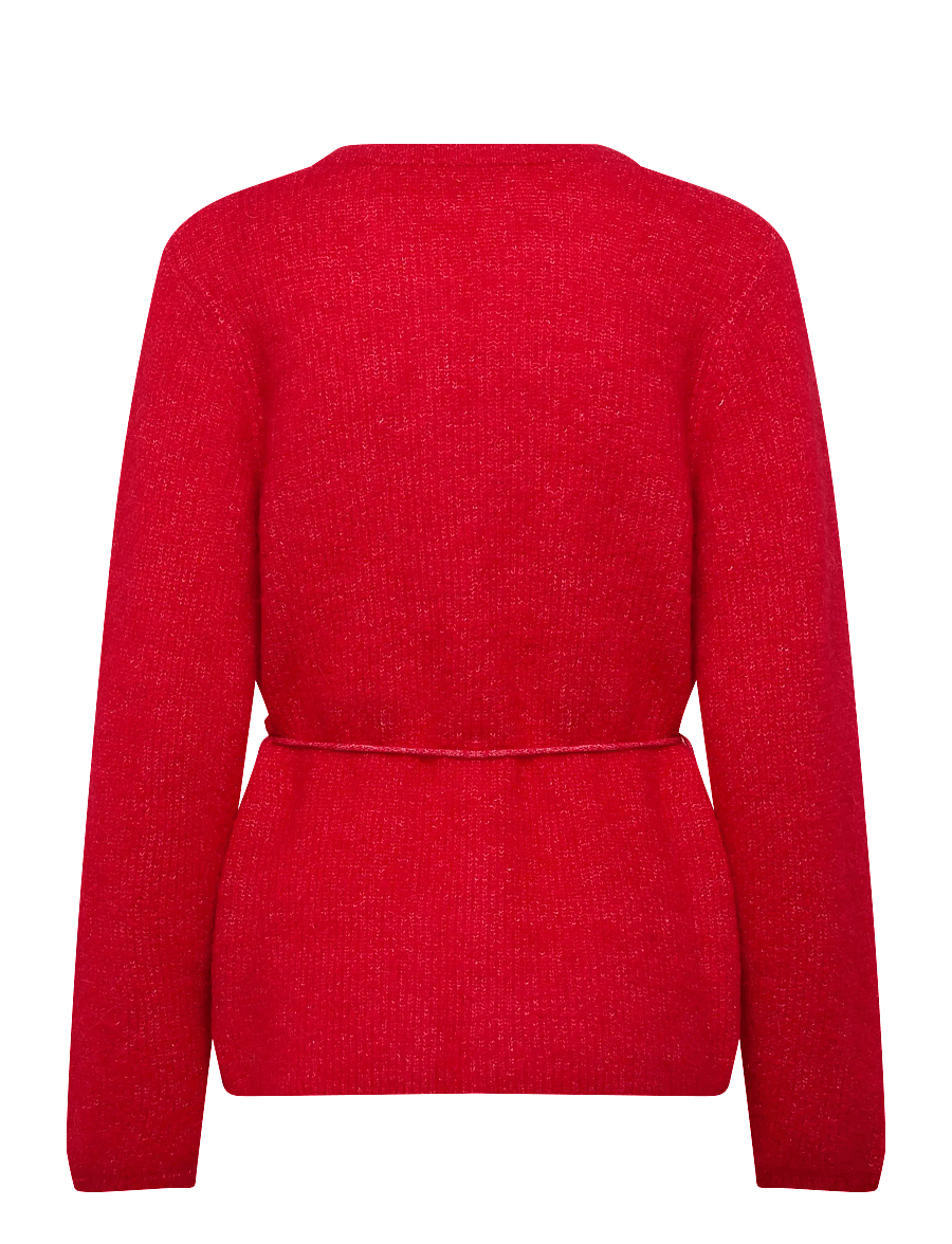 Selected - SLFSIA RAS LS KNIT BELT CARDIGAN - strickjacken - equestrian red - 1