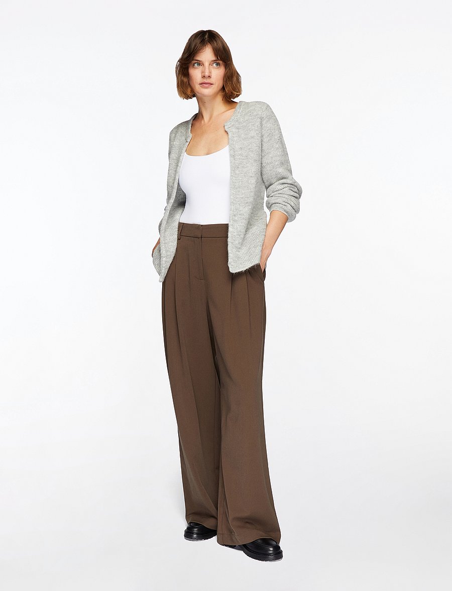 Selected - SLFSIA RAS LS KNIT BELT CARDIGAN - koftor - light grey melange - 2