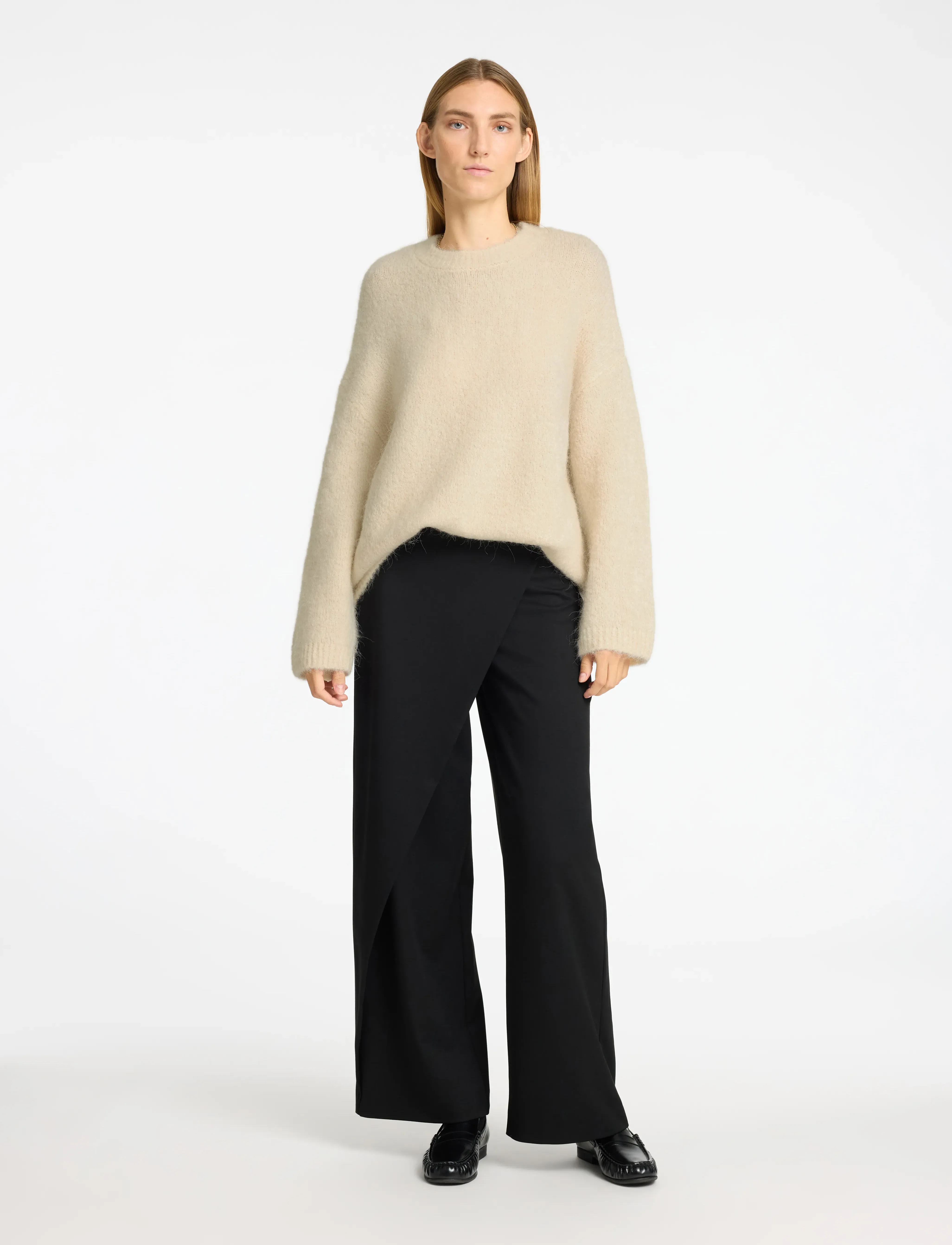 Selected - SLFGABELLA LS KNIT O-NECK CAMP - trøjer - birch - 4