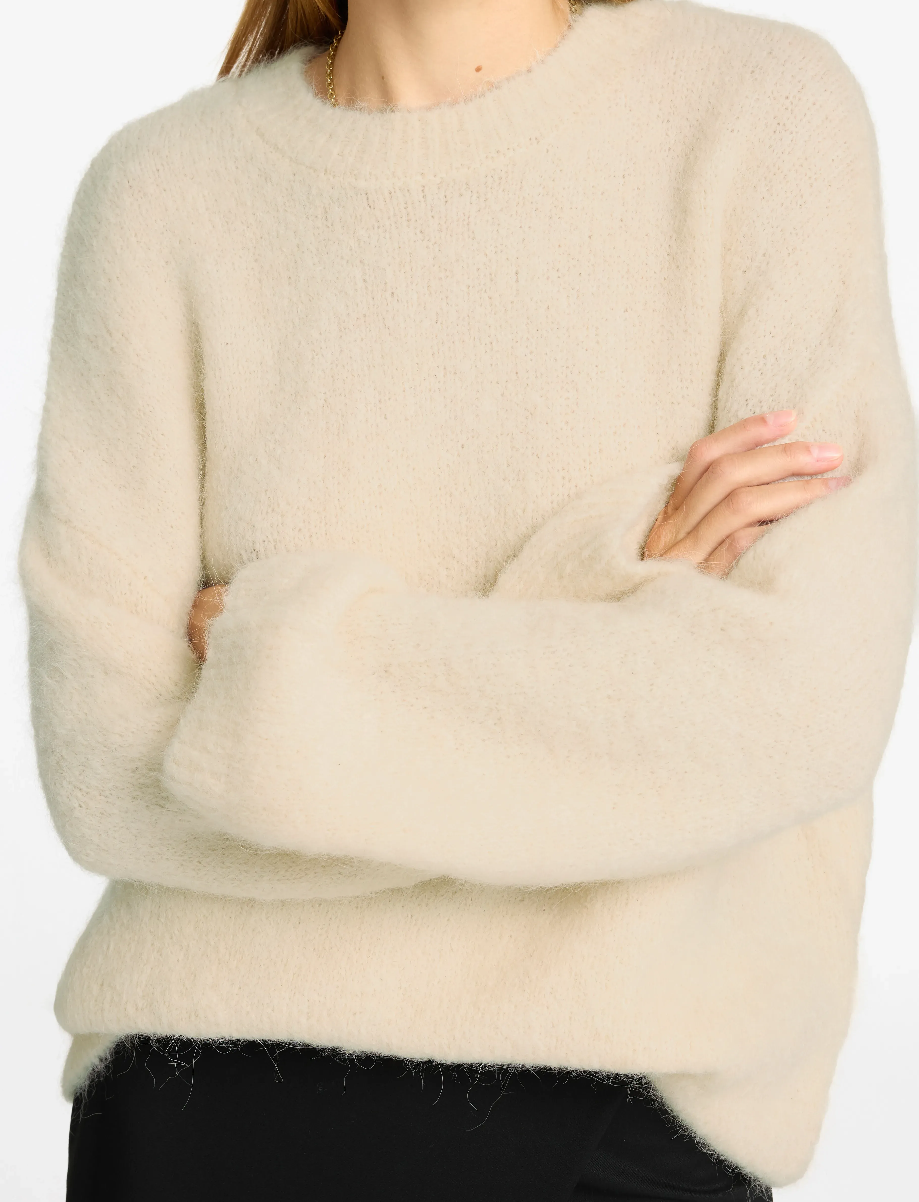 Selected - SLFGABELLA LS KNIT O-NECK CAMP - trøjer - birch - 5
