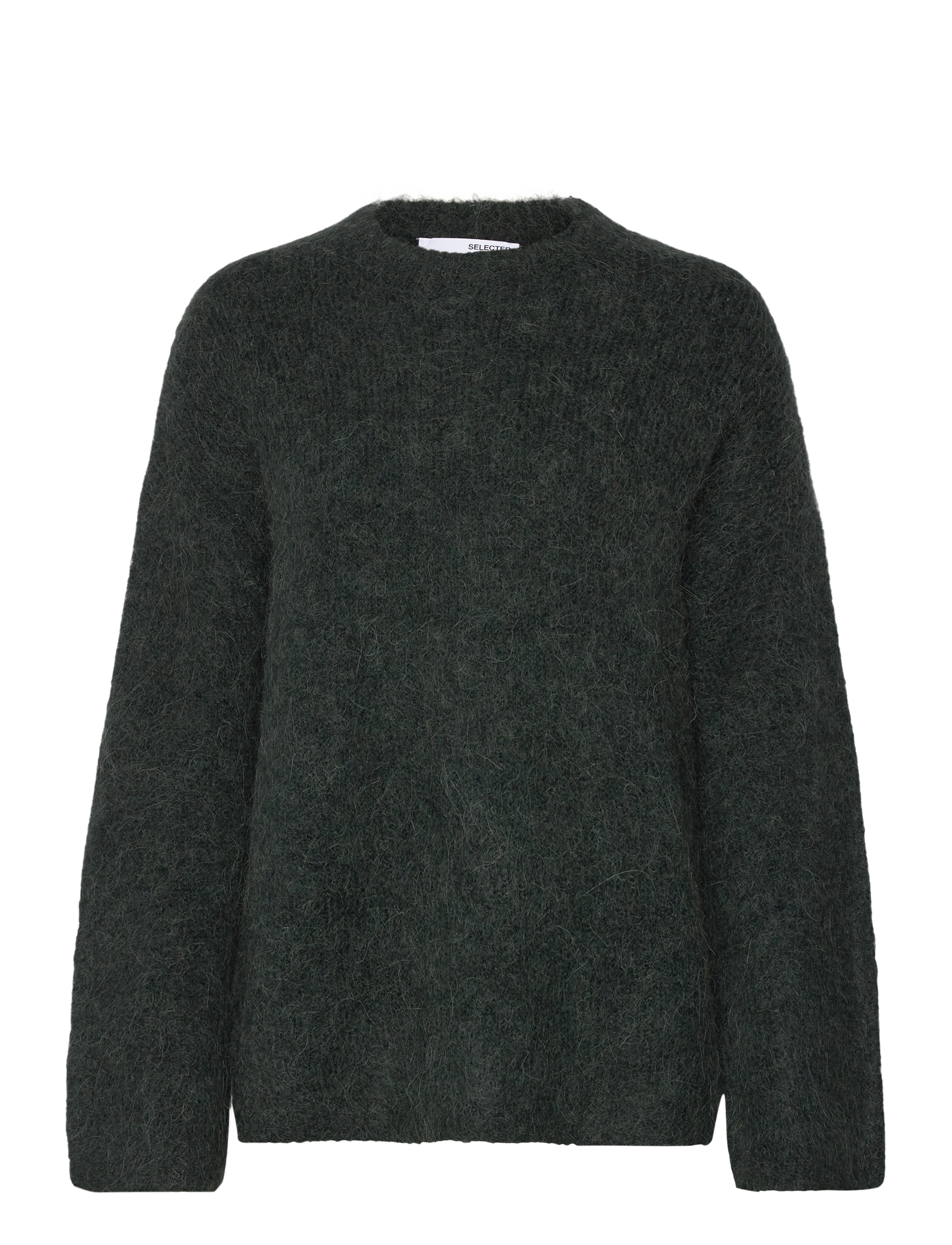 Selected SLFGABELLA LS KNIT O-NECK CAMP - Pullover - SCARAB / black