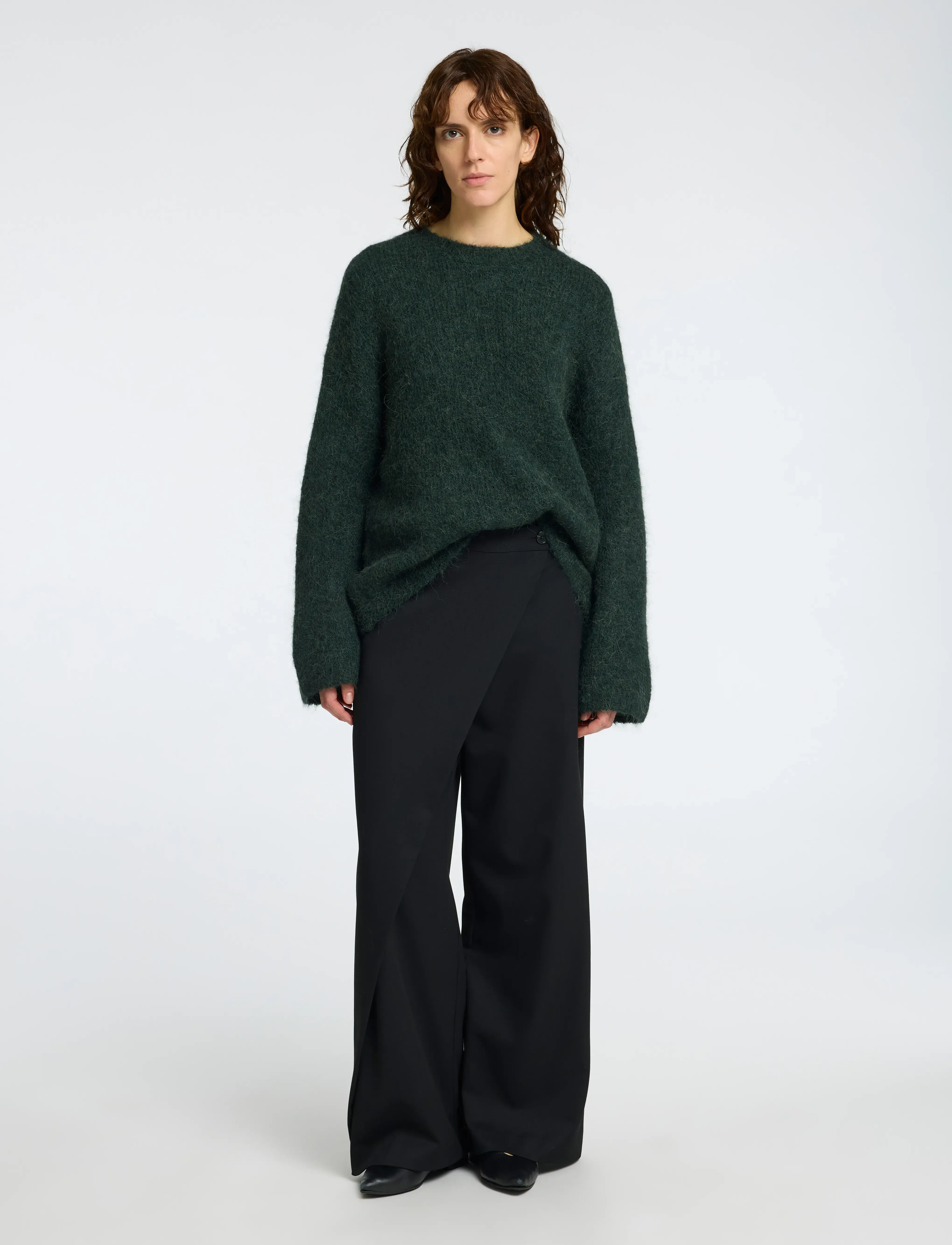 Selected - SLFGABELLA LS KNIT O-NECK CAMP - trøjer - scarab - 4