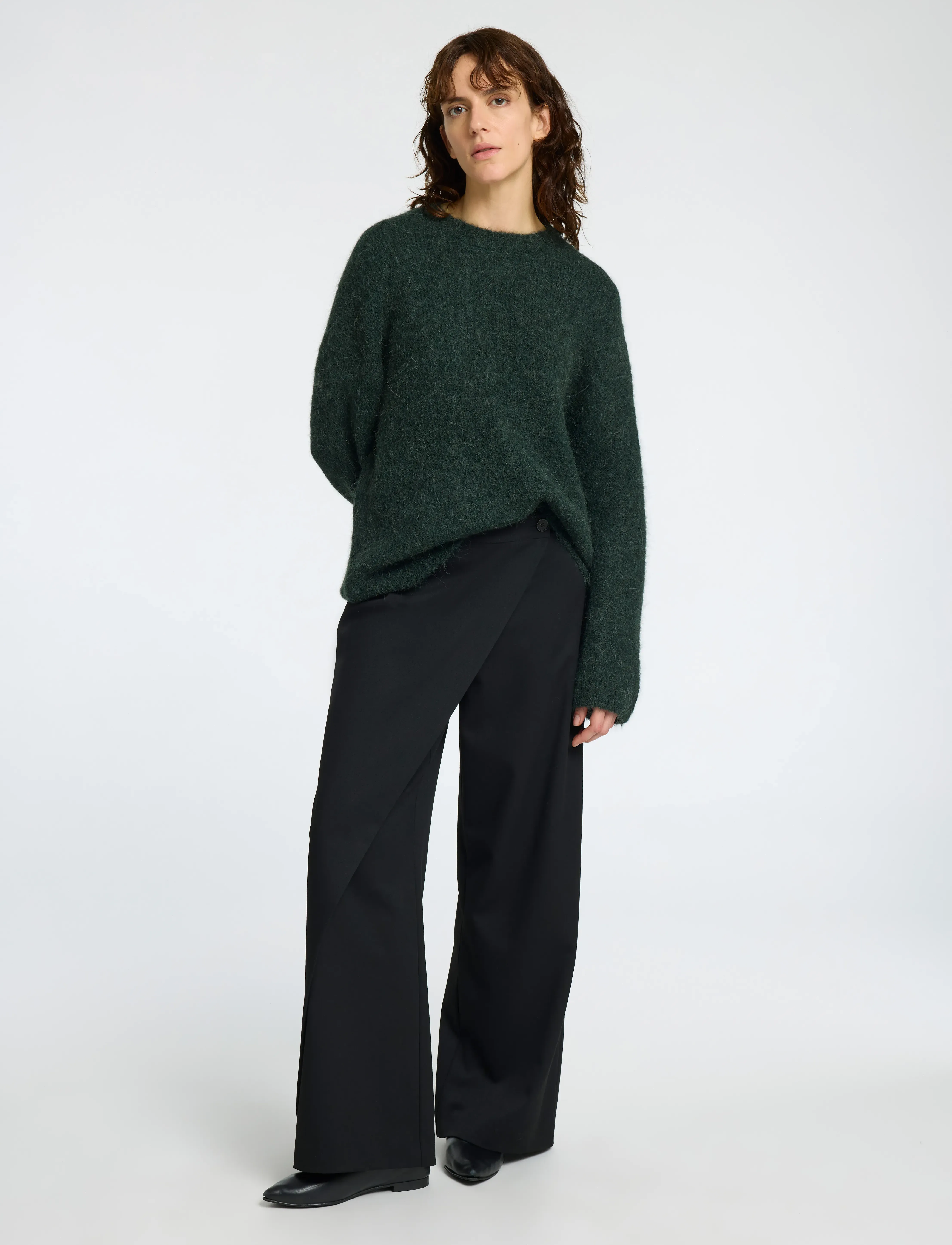 Selected - SLFGABELLA LS KNIT O-NECK CAMP - trøjer - scarab - 5