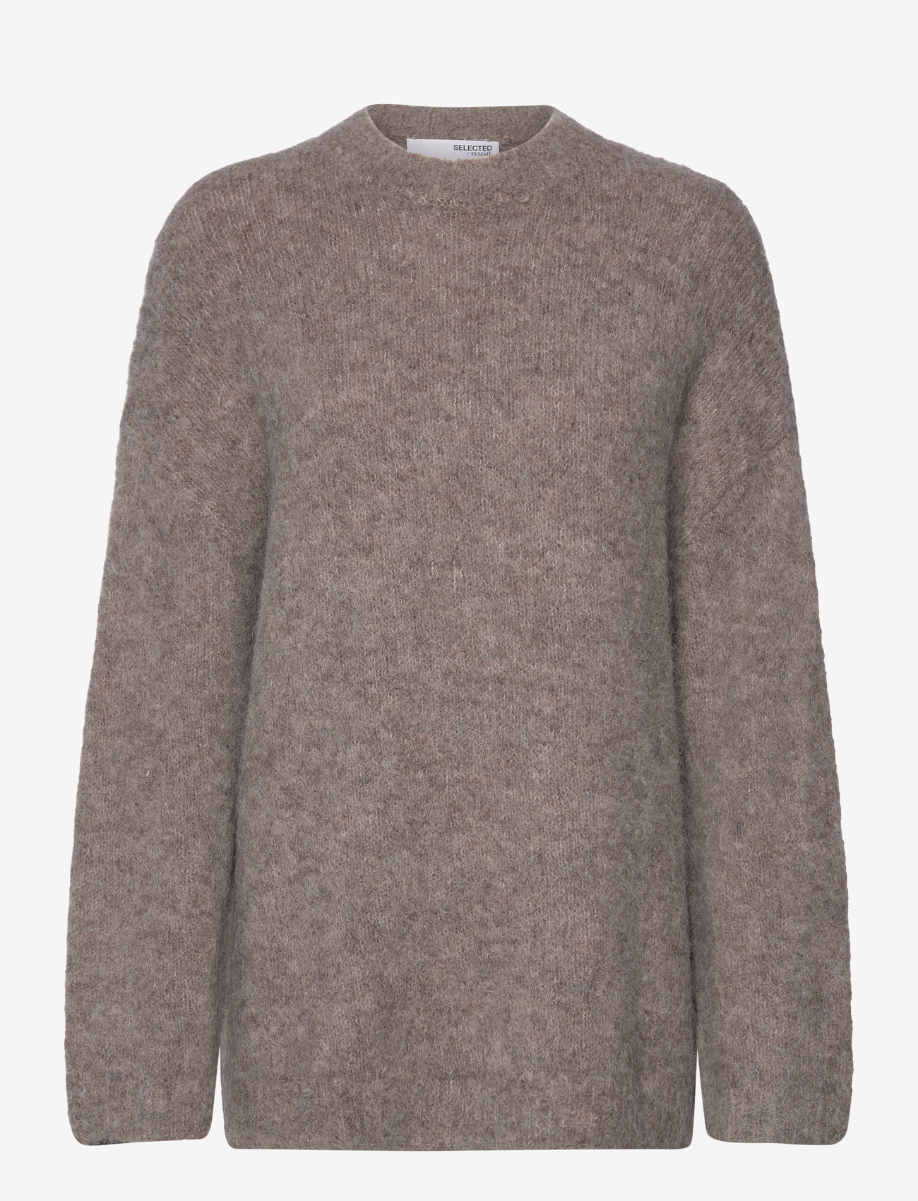Selected - SLFGABELLA LS KNIT O-NECK CAMP - pullover - steel gray - 1