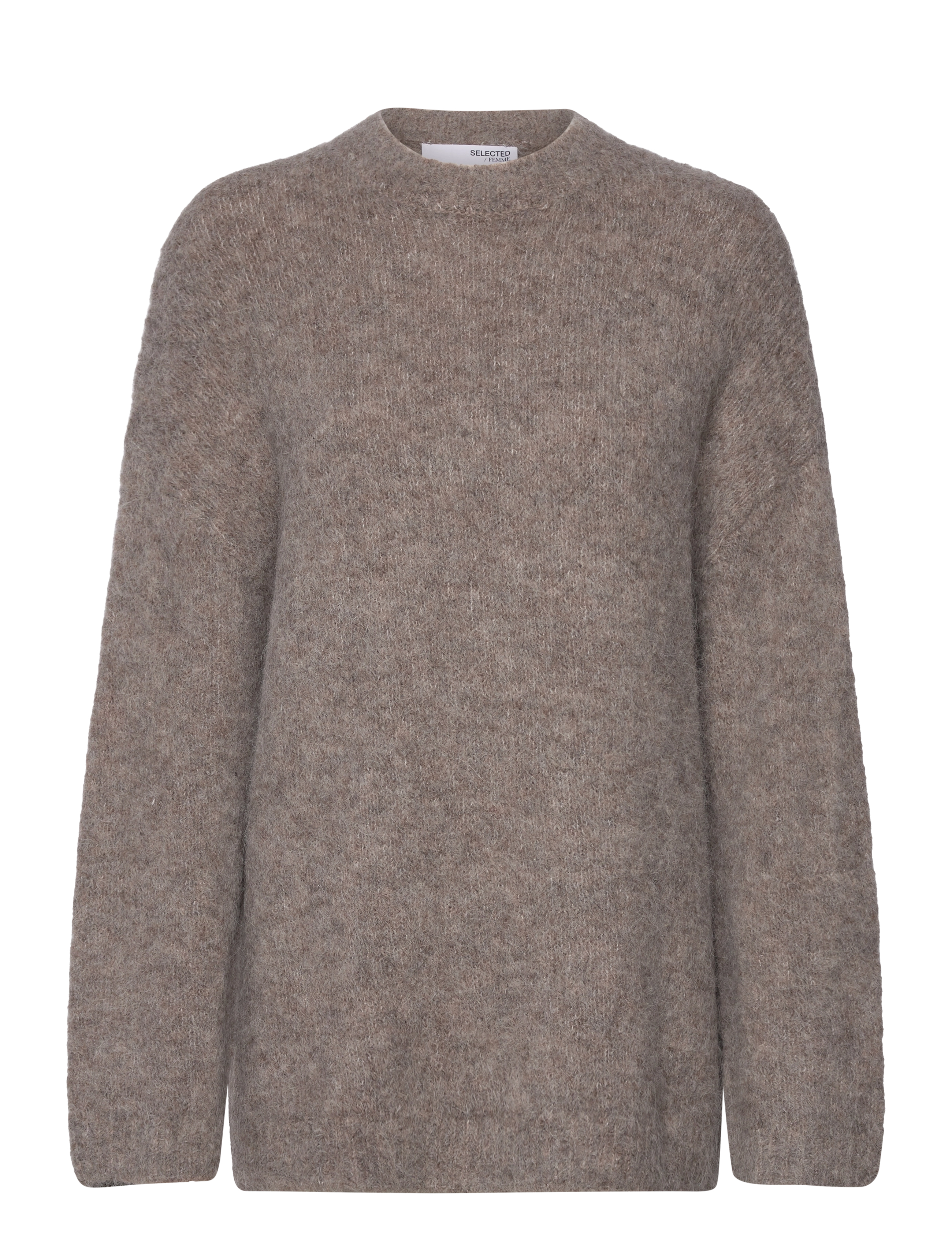 Selected SLFGABELLA LS KNIT O-NECK CAMP - Transitional Layering - STEEL GRAY / grey