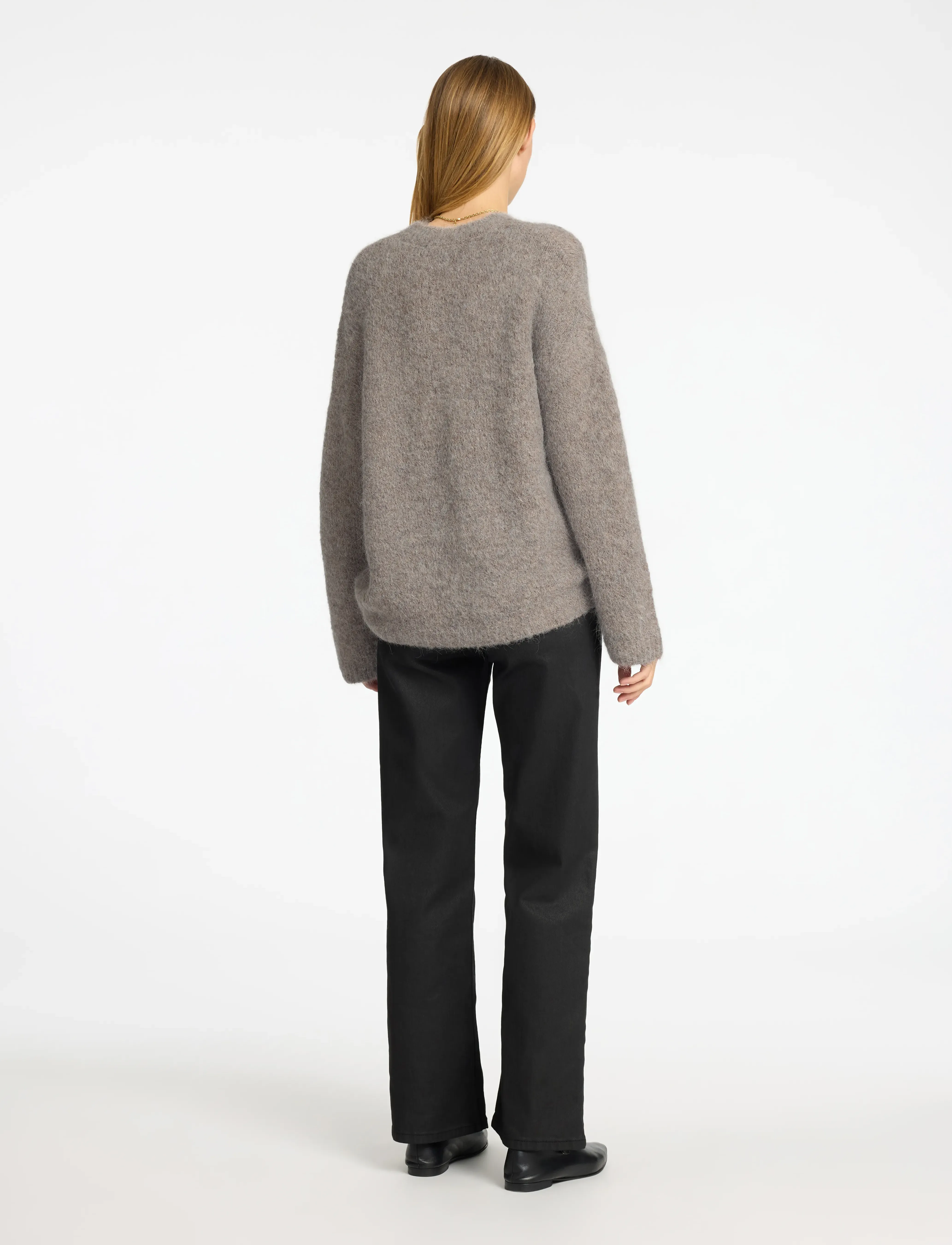Selected - SLFGABELLA LS KNIT O-NECK CAMP - peysur - steel gray - 3