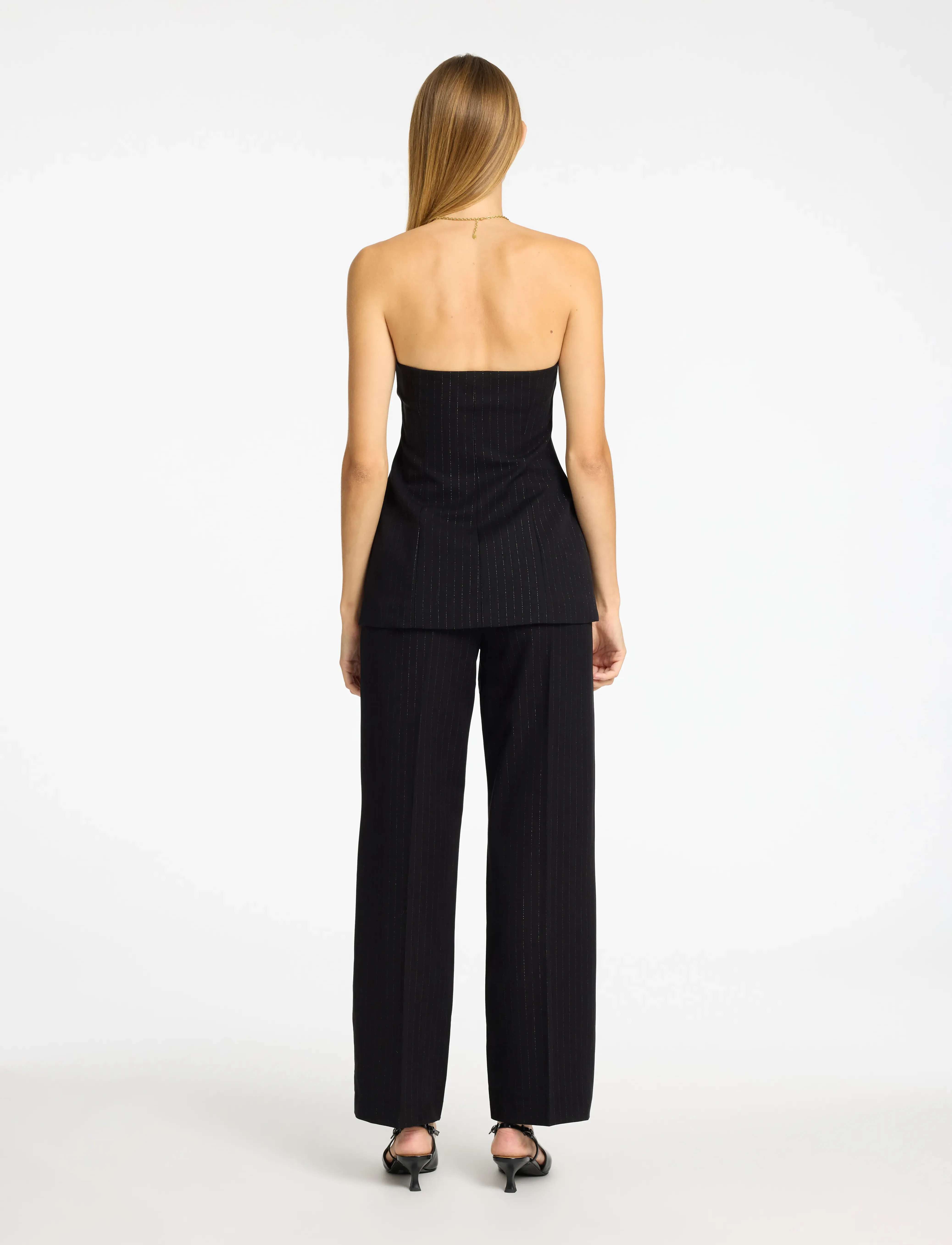 Selected - SLFELI-RITA MW WIDE PANT - hosen mit weitem bein - black - 3