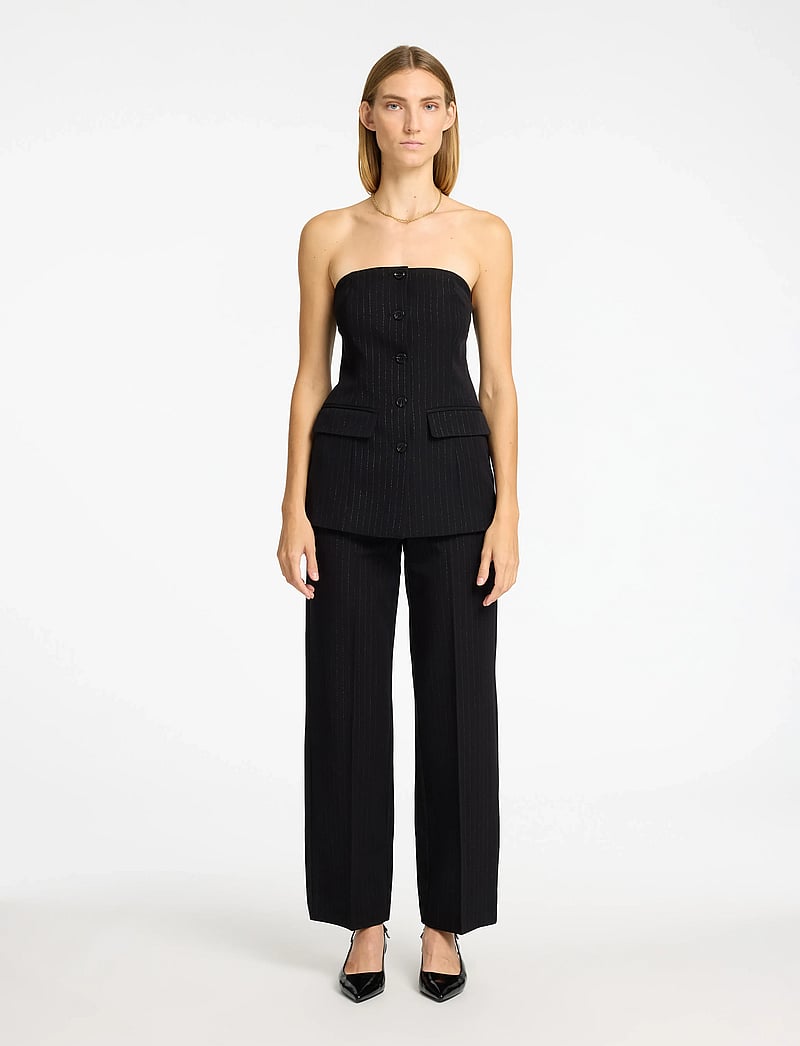 Selected - SLFELI-RITA MW WIDE PANT - hosen mit weitem bein - black - 4