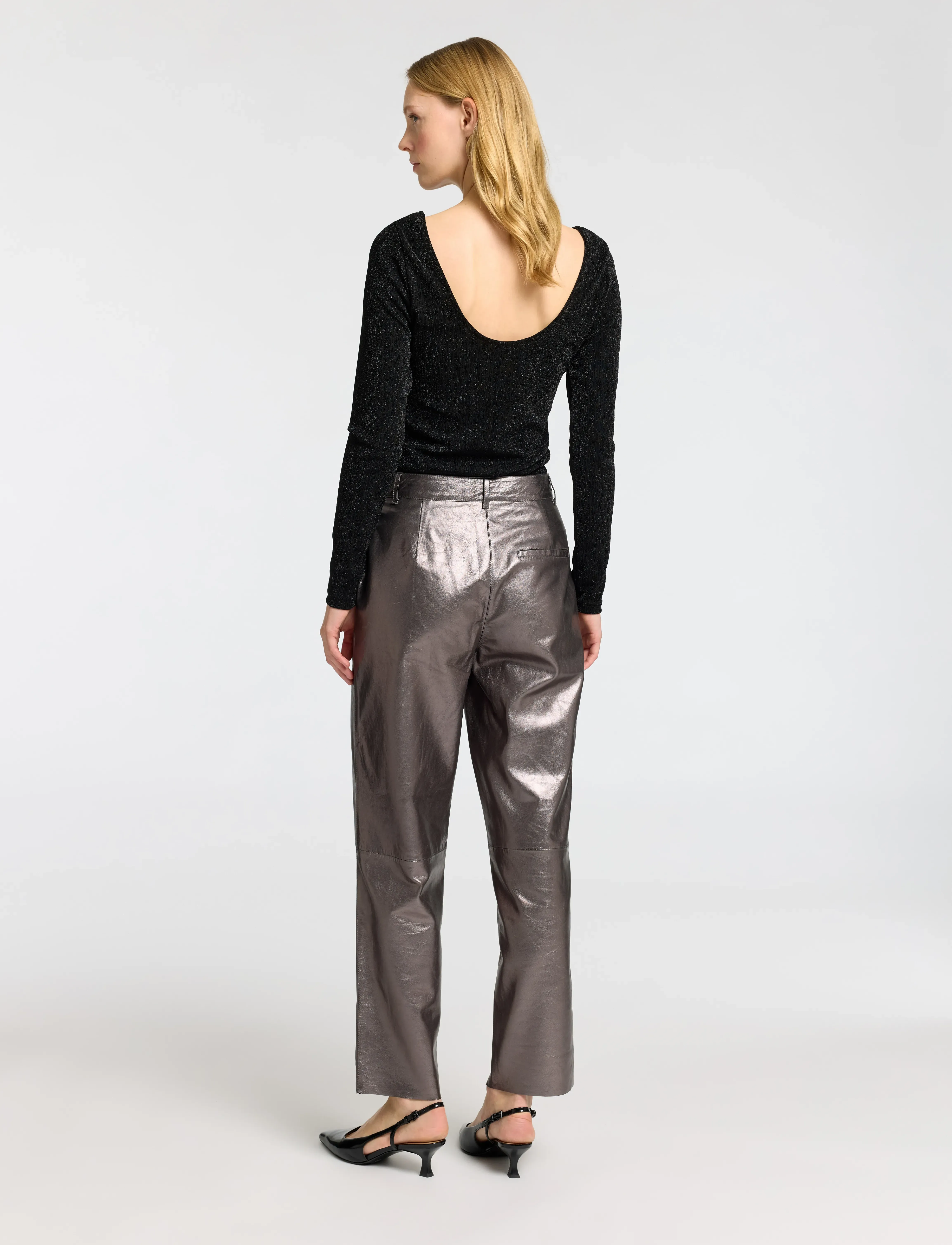 Selected - SLFANITA LS LOW BACK TOP - laveste priser - black - 3