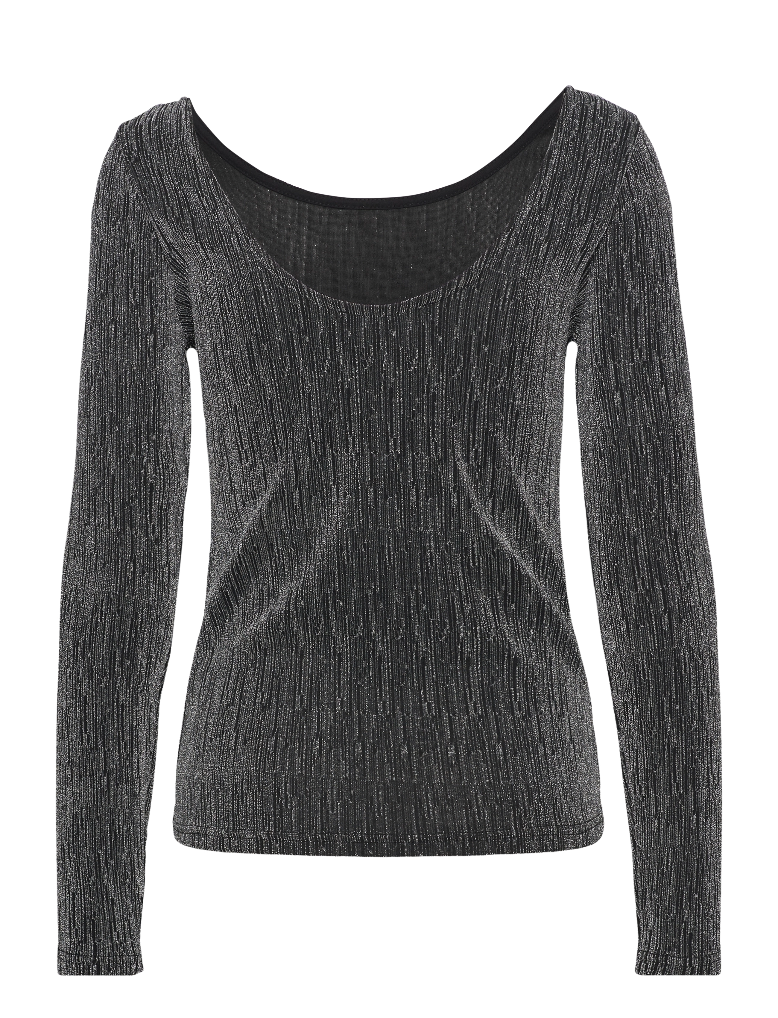 Selected - SLFANITA LS LOW BACK TOP - langärmlige tops - black - 2