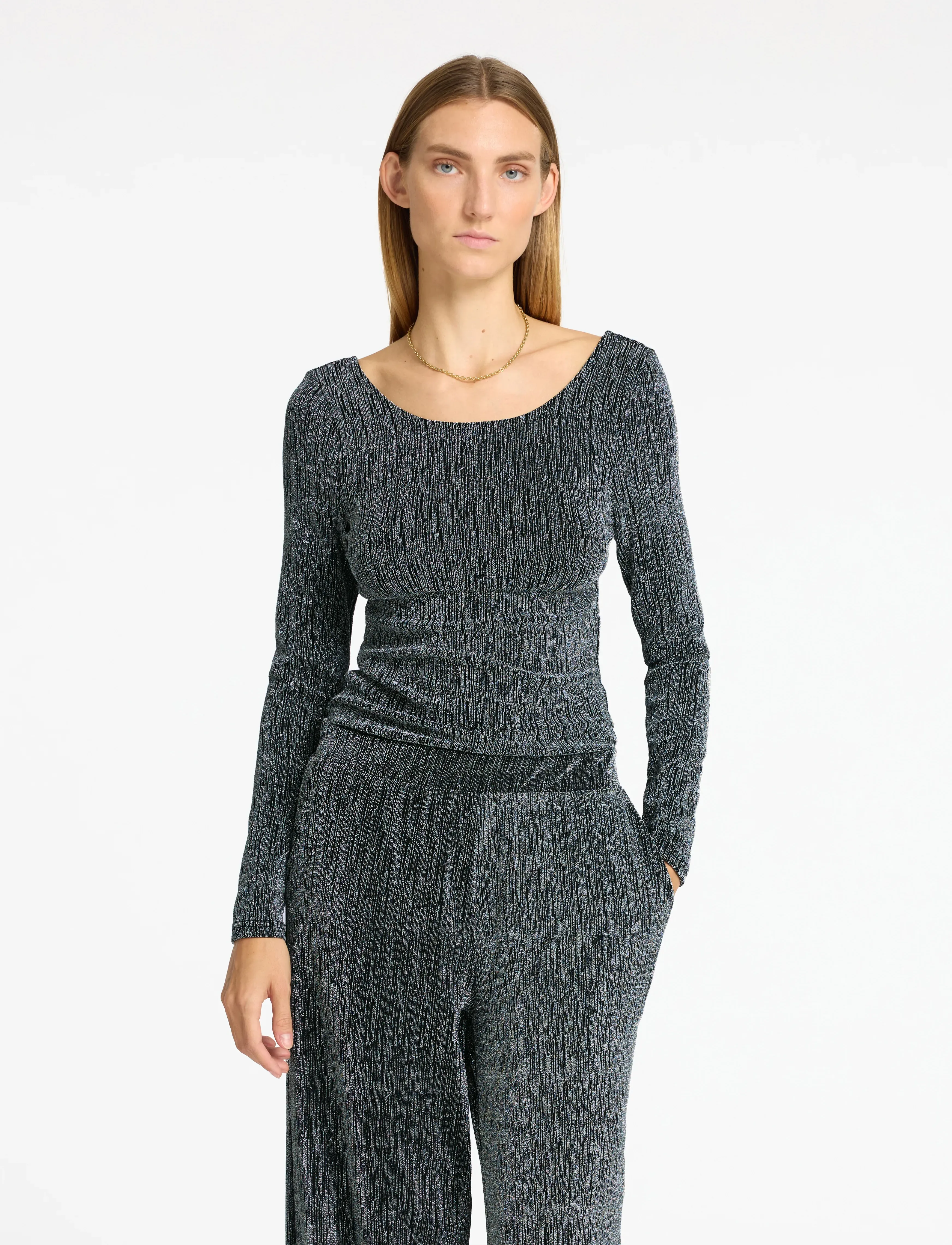 Selected Slfanita Ls Low Back Top, XS, Black, T-Shirts & Toppe > Langærmede, Dame