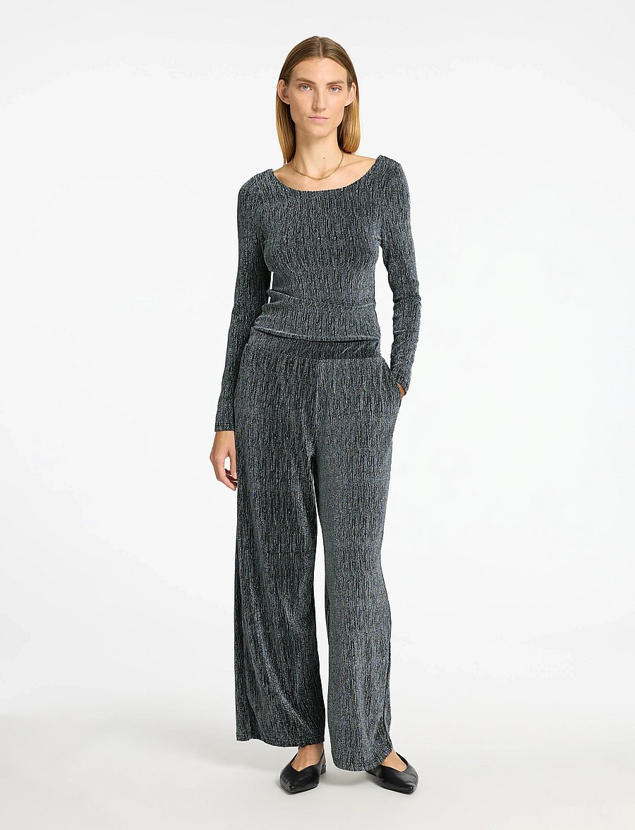 Selected - SLFANITA LS LOW BACK TOP - pikkade varrukatega topid - black - 4